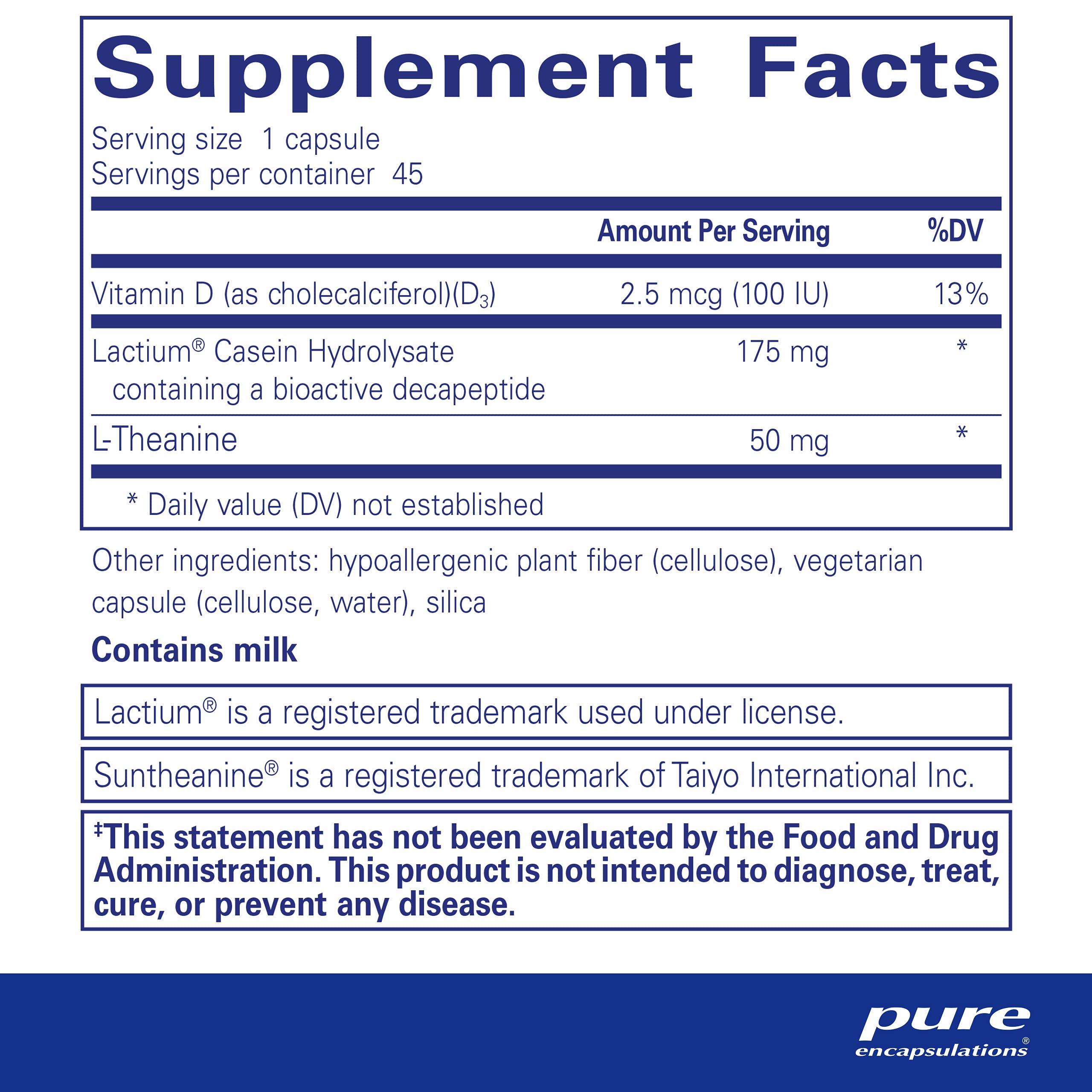 Foto 2 | Suplemento Pure Encapsulations Sereniten Plus 45 Cápsulas - Venta Internacional.