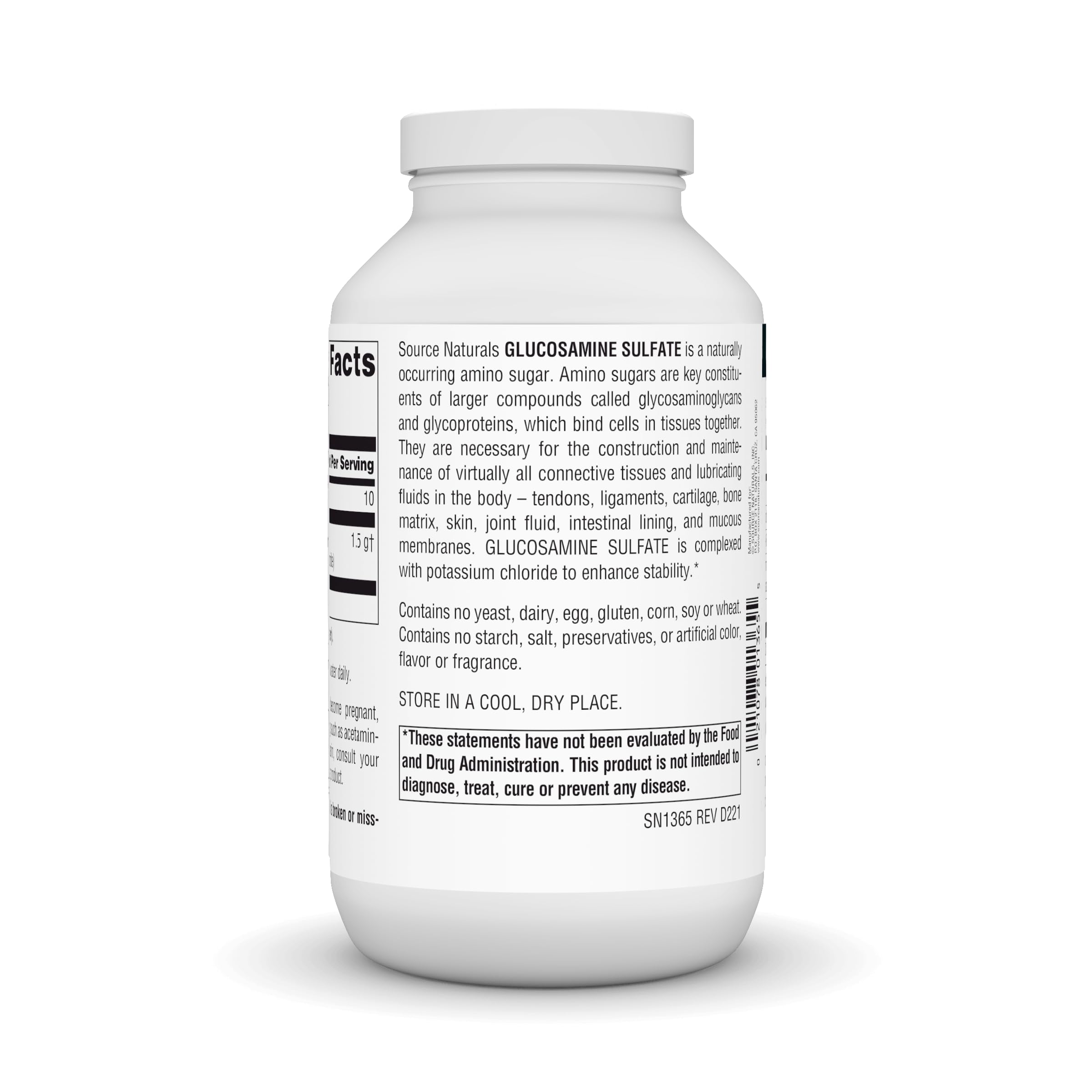 Foto 4 pulgar | Sulfato De Glucosamina En Polvo Supplement Source Naturals, 473 Ml - Venta Internacional.