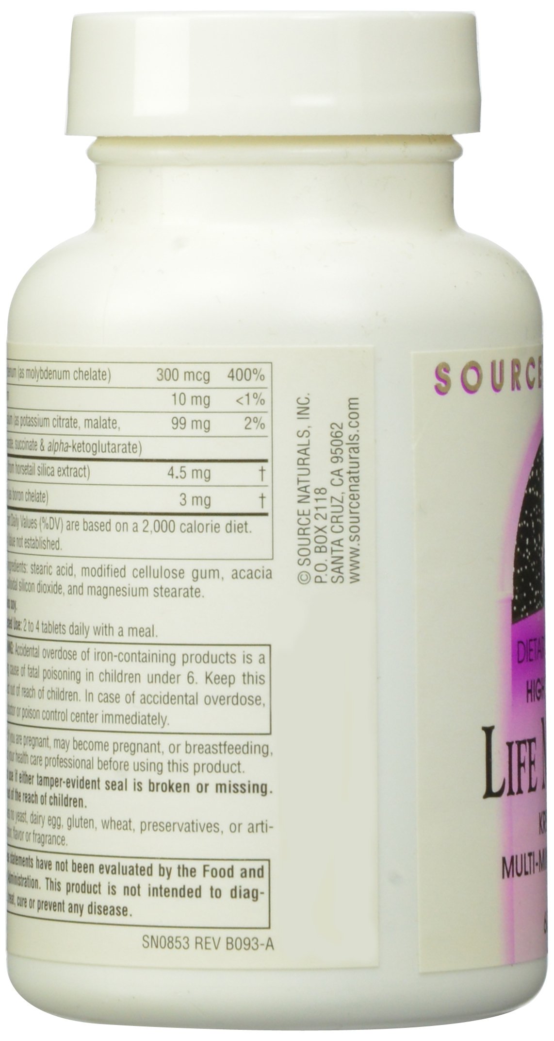 Foto 5 pulgar | Suplemento Source Naturals Life Minerals 60 Comprimidos - Venta Internacional.