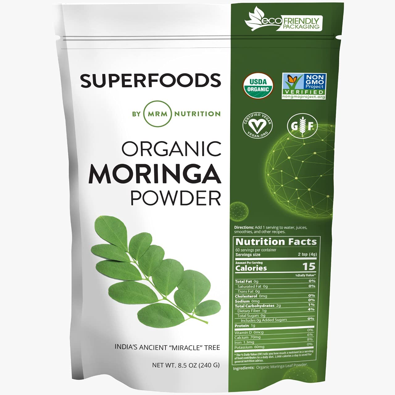 Foto 2 pulgar | Suplemento Mrm Nutrition Moringa En Polvo, 60 Porciones - Venta Internacional.