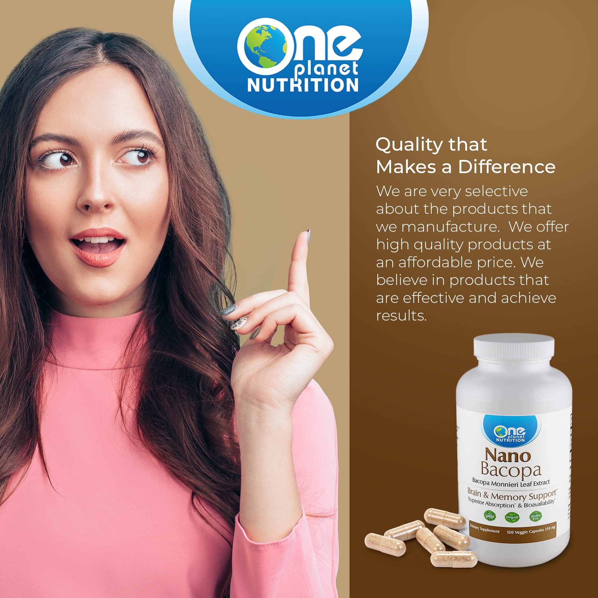 Foto 5 | Suplemento One Planet Nutrition Nano Bacopa 250 Mg 120 Cápsulas - Venta Internacional.