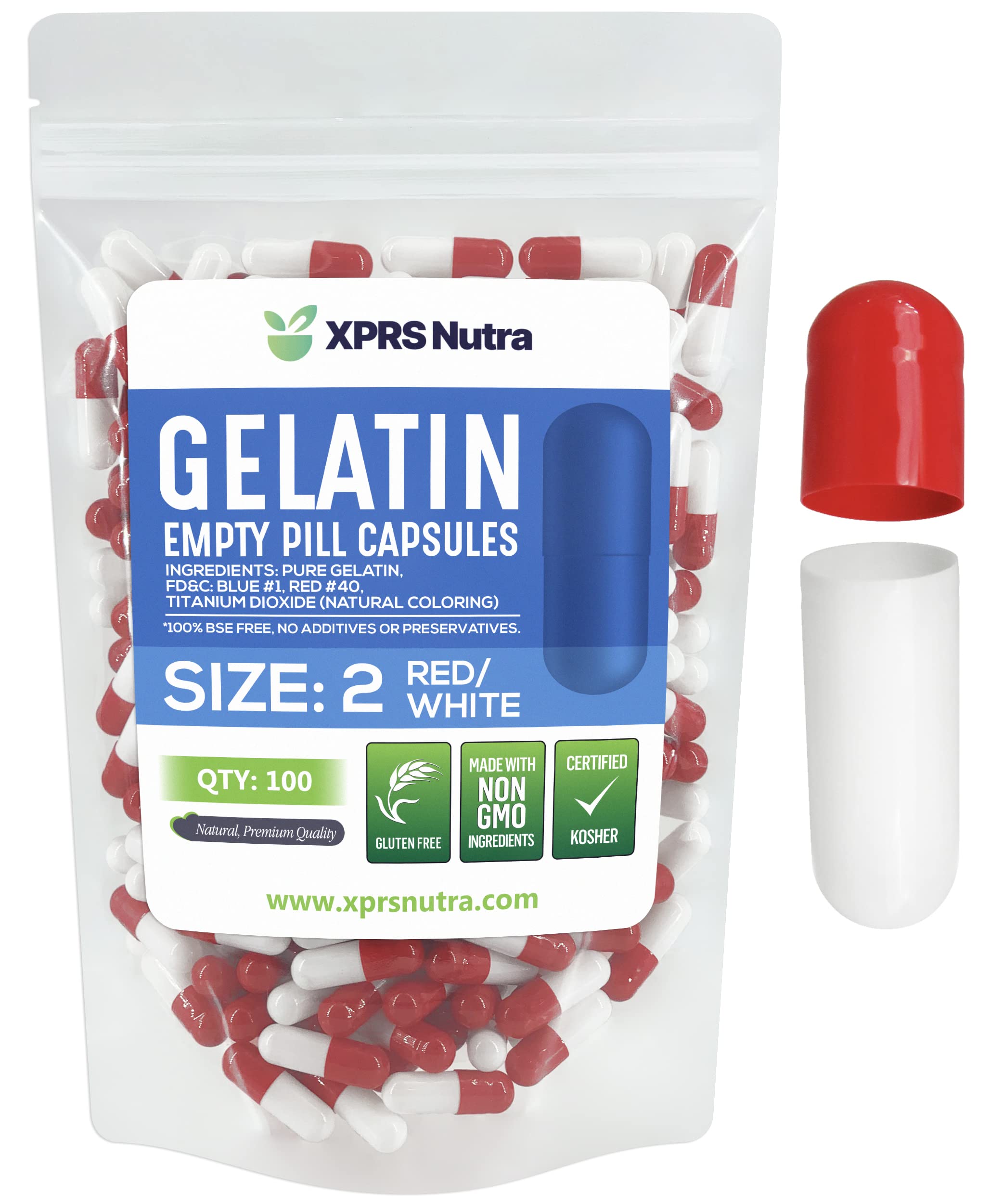 Cápsulas Vacías Xprs Nutra Tamaño 2, Cápsulas De Gelatina De 100 Unidades - Venta Internacional.