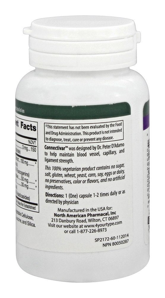 Foto 4 pulgar | Suplemento D'adamo Personalized Nutrition Connectivar 60 Cápsulas - Venta Internacional.