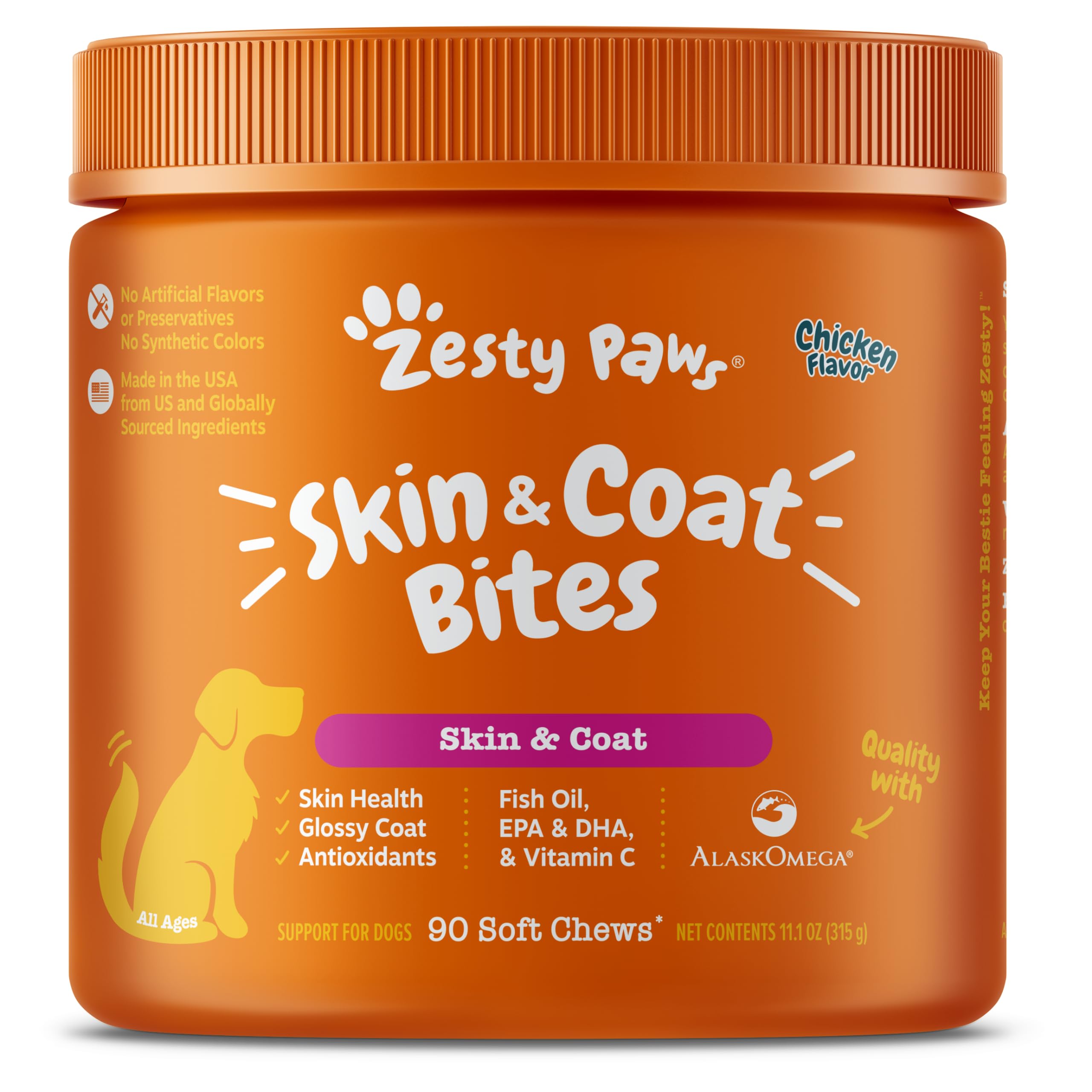 Foto 2 pulgar | Suplemento De Aceite De Pescado De Alaska Omega 3 De Zesty Paws Para Perros - Venta Internacional.