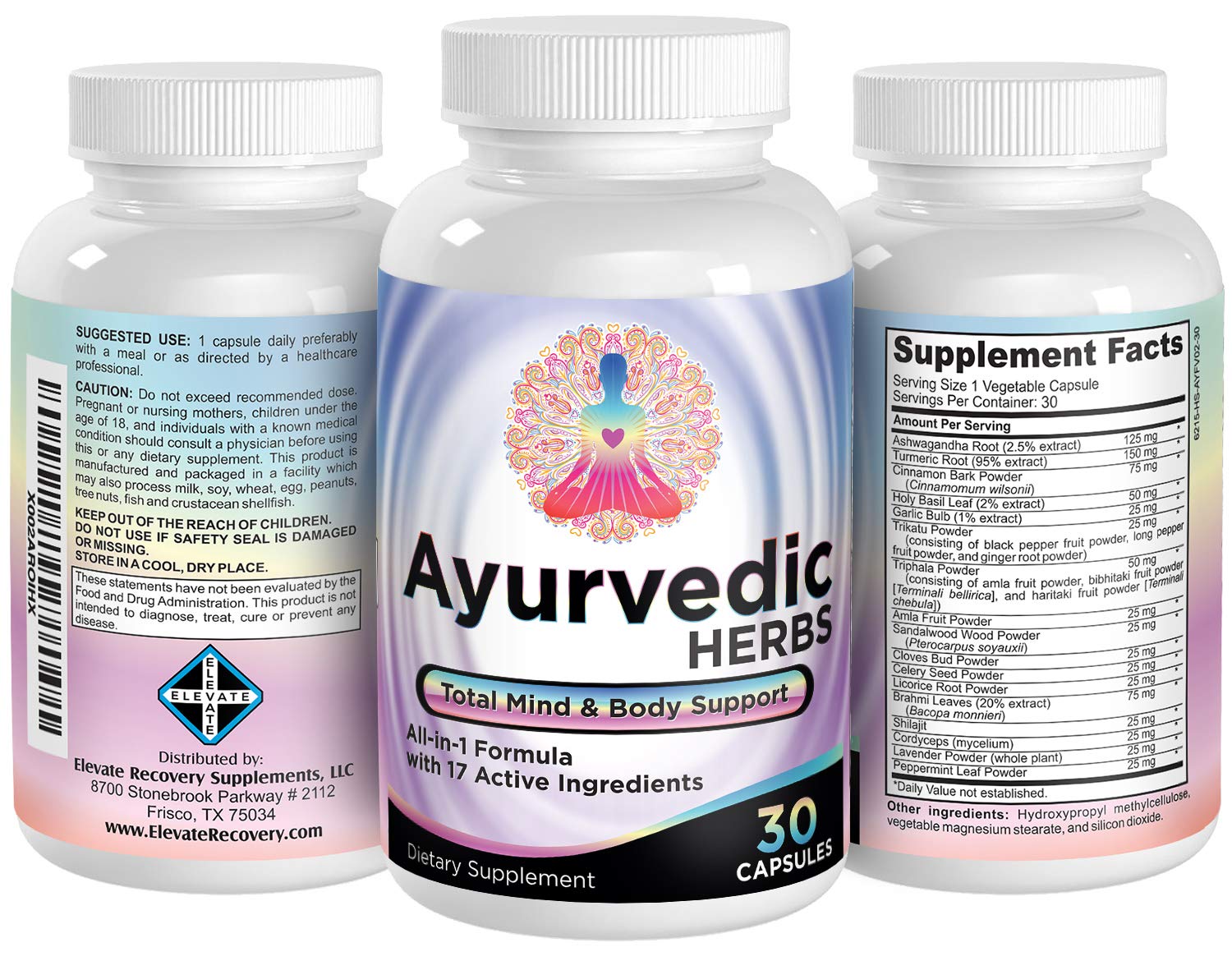 Foto 5 | Suplemento De Hierbas Ayurvédicas Elevate Recovery 30 Cápsulas - Venta Internacional.
