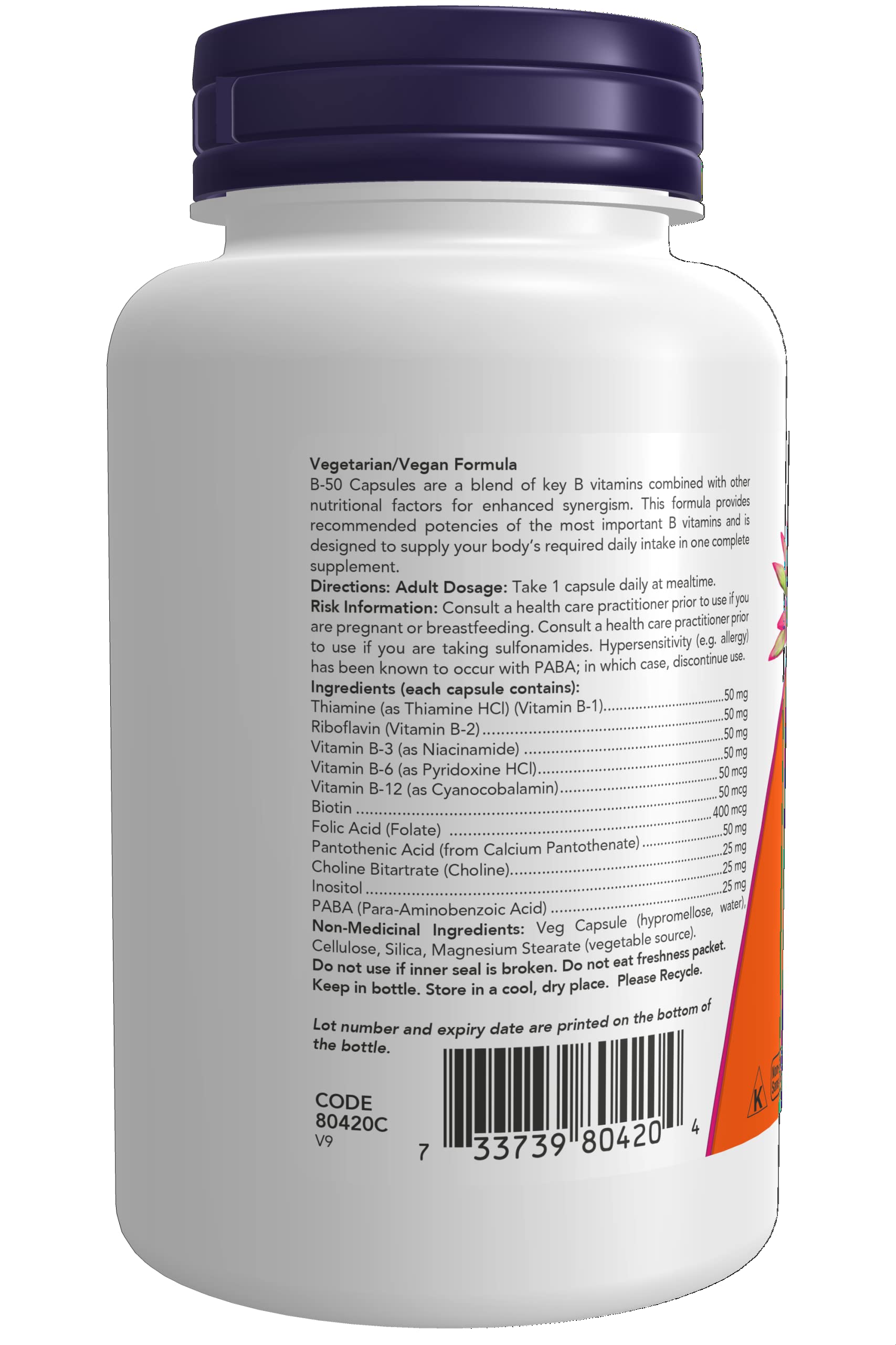 Foto 3 | Vitamina B-50, 100 Cápsulas Vegetarianas | Now Foods - Venta Internacional.