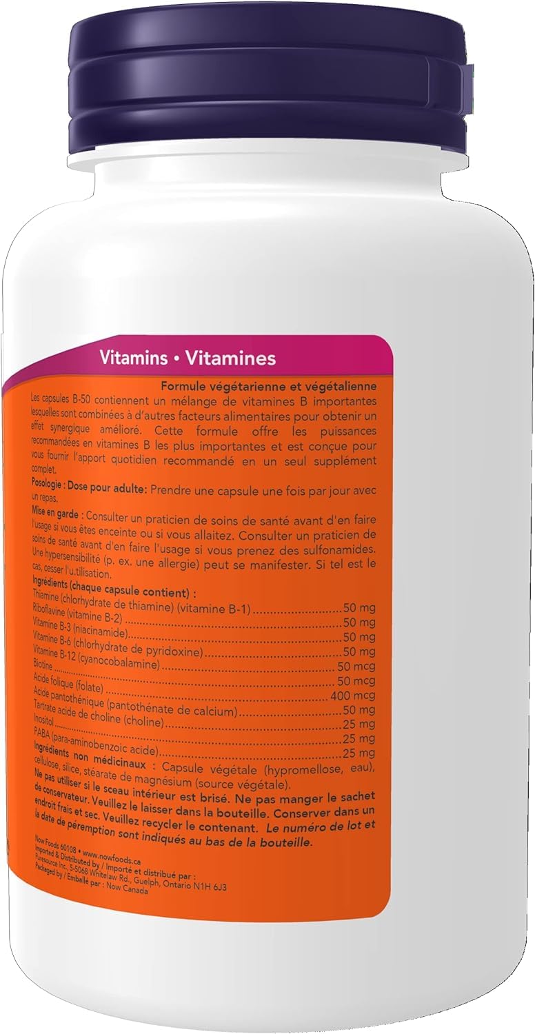 Foto 5 pulgar | Vitamina B-50, 100 Cápsulas Vegetarianas | Now Foods - Venta Internacional.