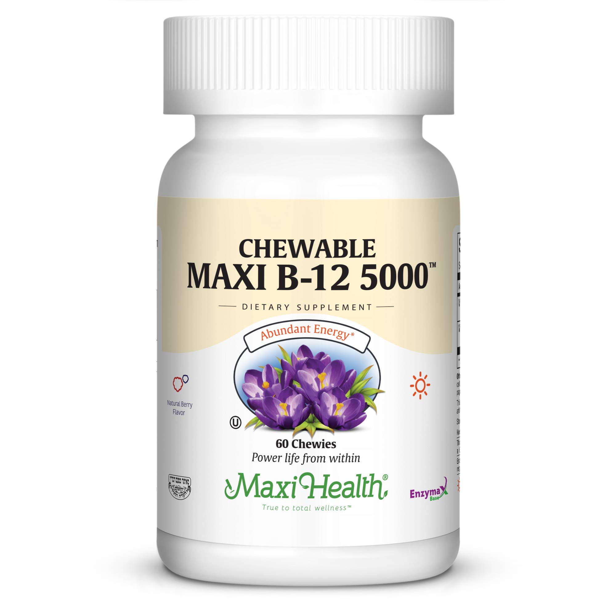 Foto 2 pulgar | Suplemento Maxi Health De Vitamina B-12, Masticable, 5000 Mcg, 60 Cápsulas - Venta Internacional.
