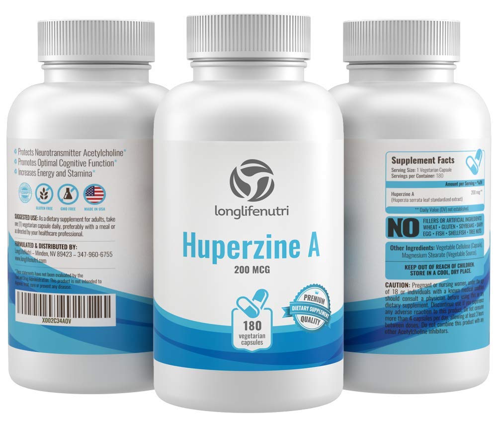 Foto 6 pulgar | Suplemento Longlife Nutri Huperzine A 200 Mcg 180 Cápsulas - Venta Internacional.