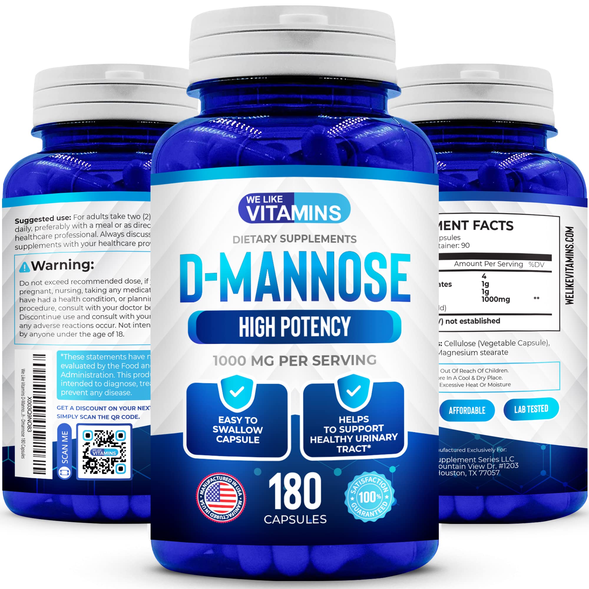 Foto 1 | Suplemento We Like Vitaminas D-manosa 1000 Mg 180 Cápsulas - Venta Internacional.