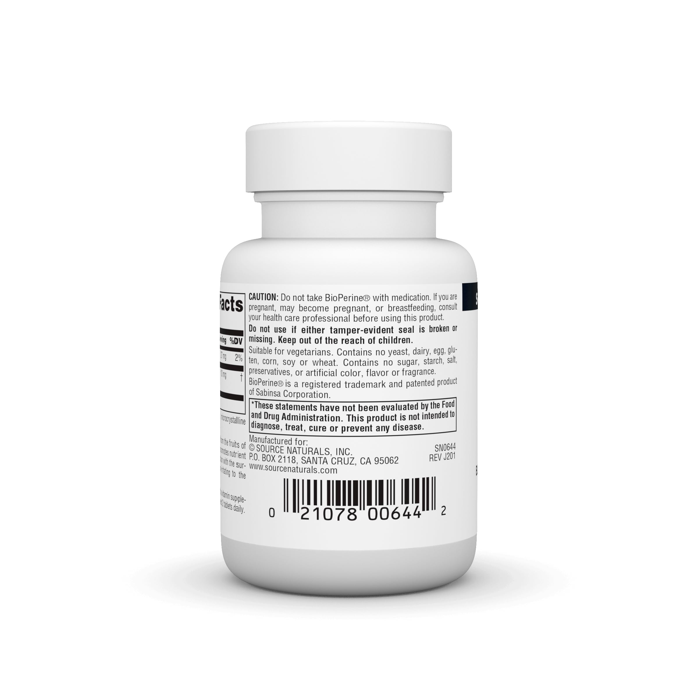 Foto 4 pulgar | Pimienta Negra Bioperine De Supplement Source Naturals, 10 Mg, 120 Comprimidos - Venta Internacional.
