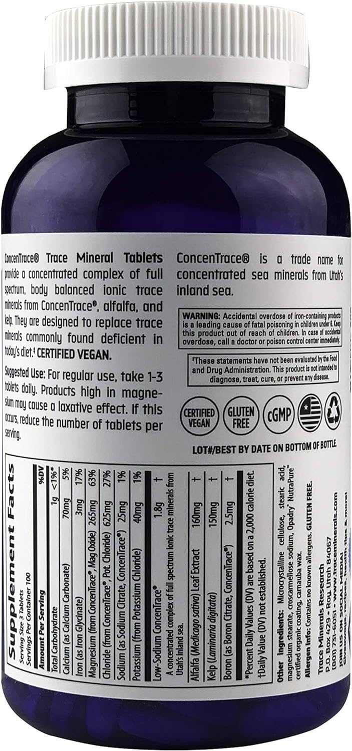 Foto 3 pulgar | Tabletas Minerales Trace Minerals Research Concentrace 90 Unidades - Venta Internacional.
