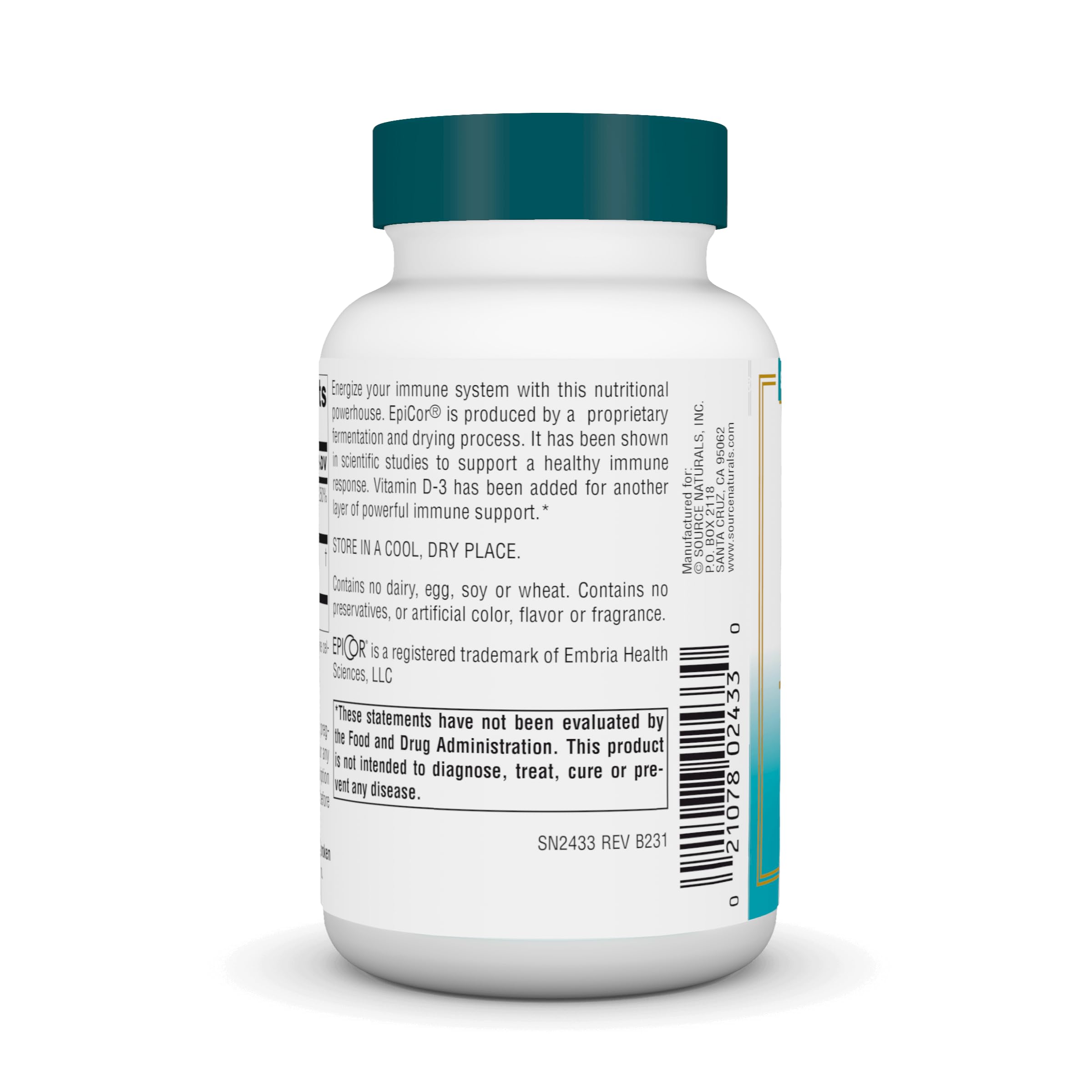 Foto 4 pulgar | Suplemento Source Naturals Wellness Epicor Con Vitamina D-3 60 Cápsulas - Venta Internacional.