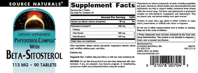 Foto 4 | Complejo De Fitosteroles Supplement Source Naturals 113 Mg 90 Comprimidos - Venta Internacional.