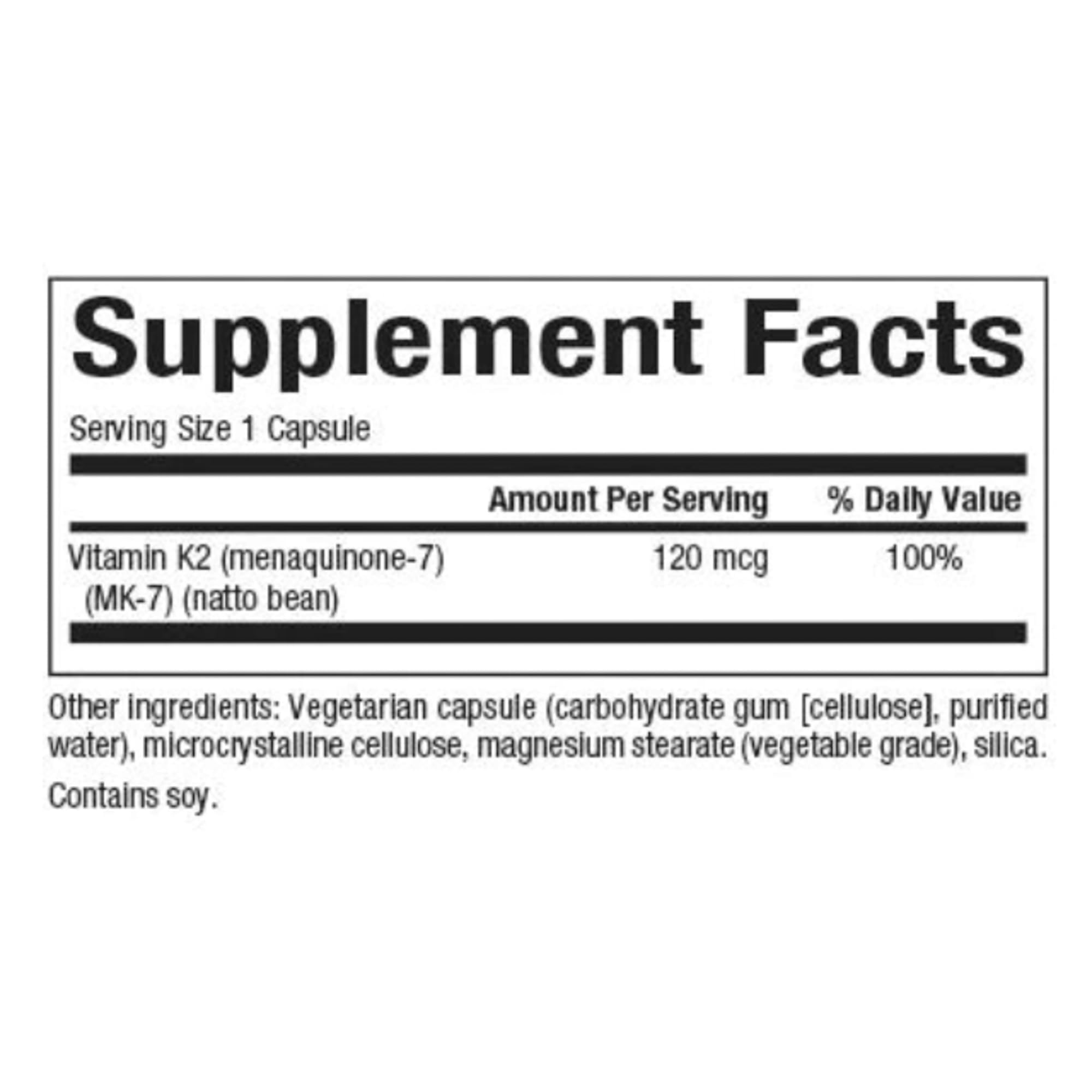 Foto 2 | Suplemento De Vitamina K2 De Natural Factors, 120 Mcg, 60 Cápsulas - Venta Internacional.