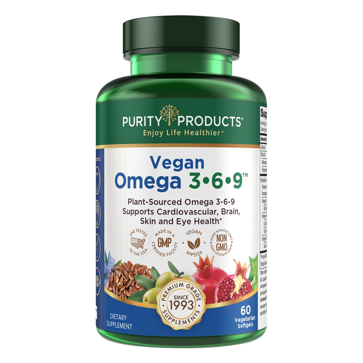Foto 2 pulgar | Supplement Purity Products Omega 3-6-9 Para Veganos/vegetarianos - Venta Internacional.
