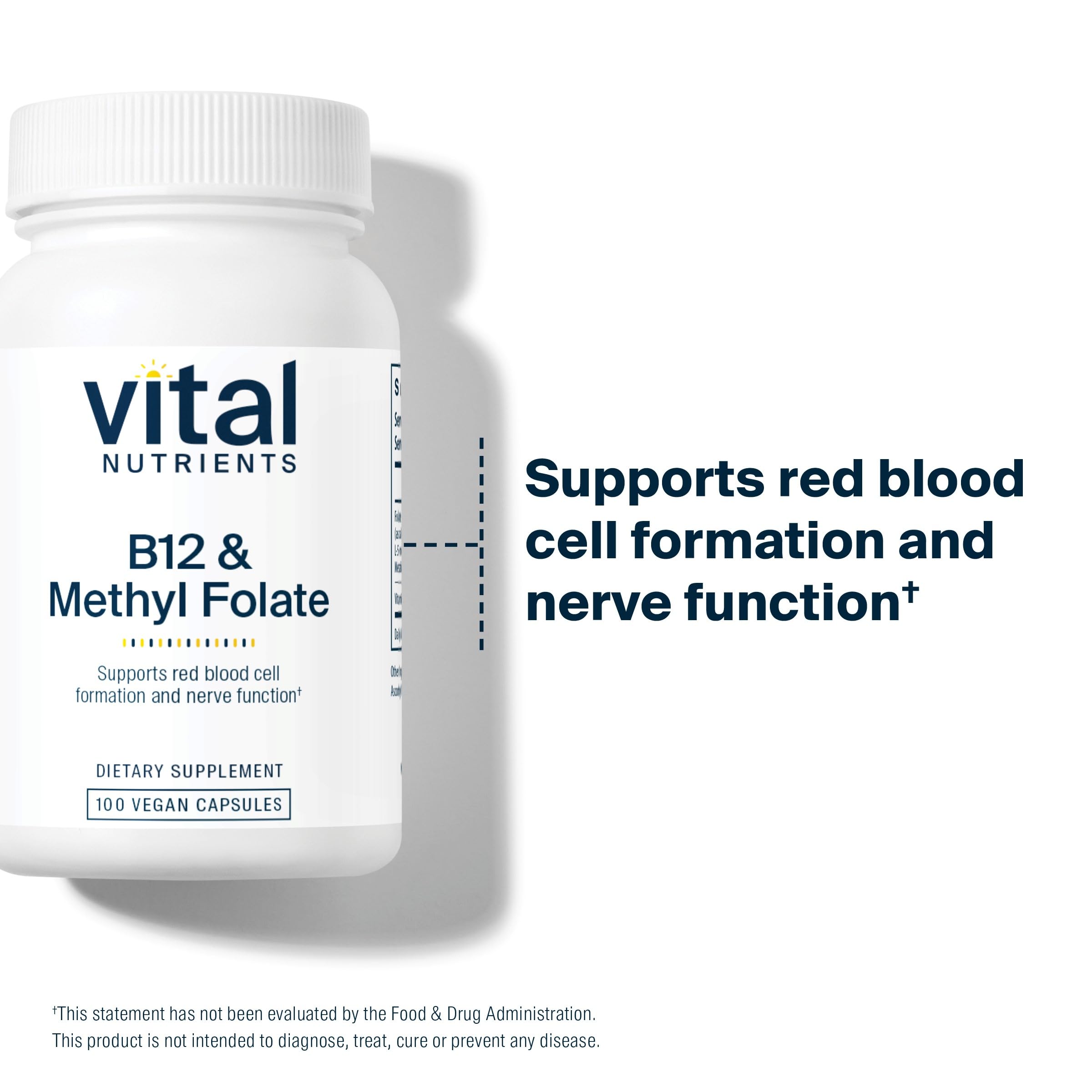 Foto 4 pulgar | Suplemento De Vitamina B12 Y Folato De Metilo De Vital Nutrients, 100 Cápsulas - Venta Internacional.