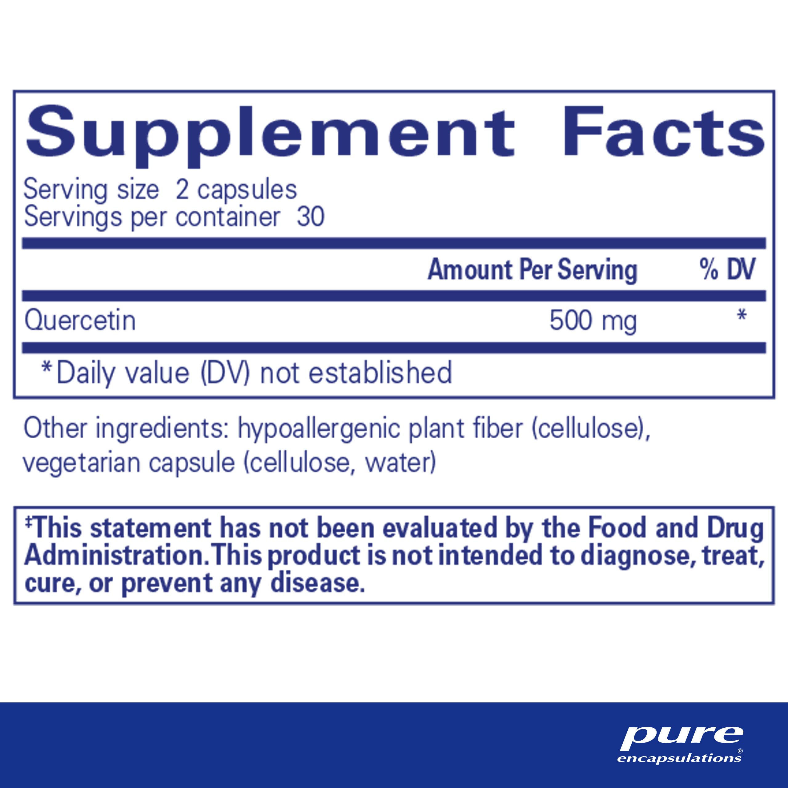 Foto 3 pulgar | Suplemento De Quercetina Pure Encapsulations 500 Mg 60 Cápsulas - Venta Internacional.