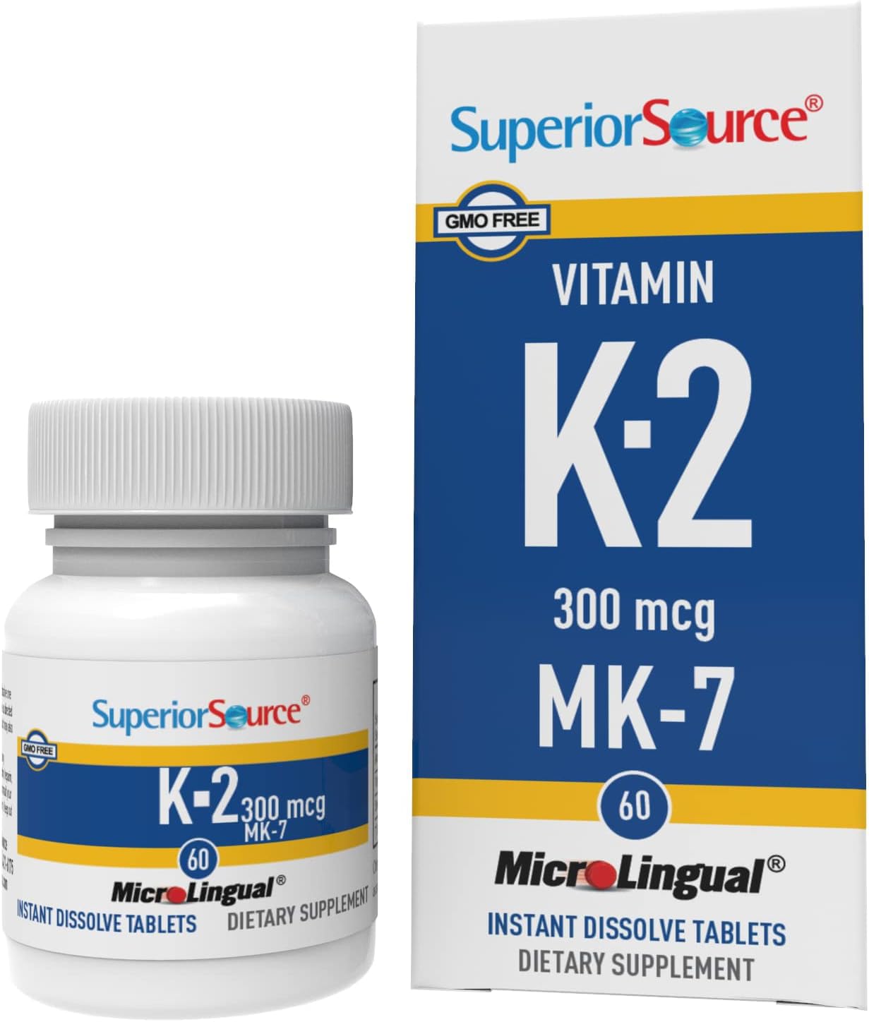 Foto 2 pulgar | Vitamina K2 Mk-7 300 Mcg De Fuente Superior Microlingual, 60 Tabletas - Venta Internacional.