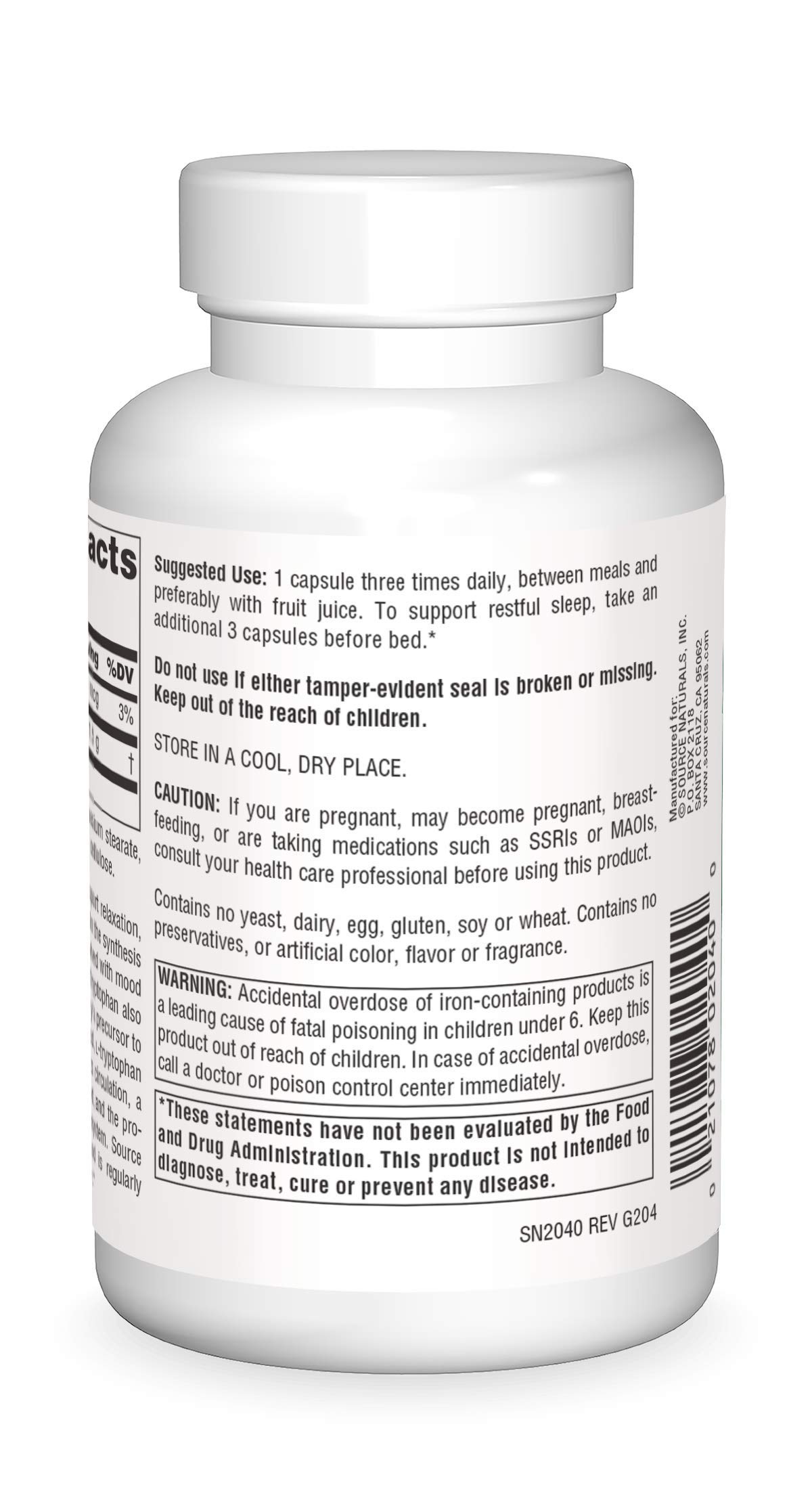 Foto 3 pulgar | Suplement Source Naturals L-triptófano 500 Mg - 90 Cápsulas - Venta Internacional.