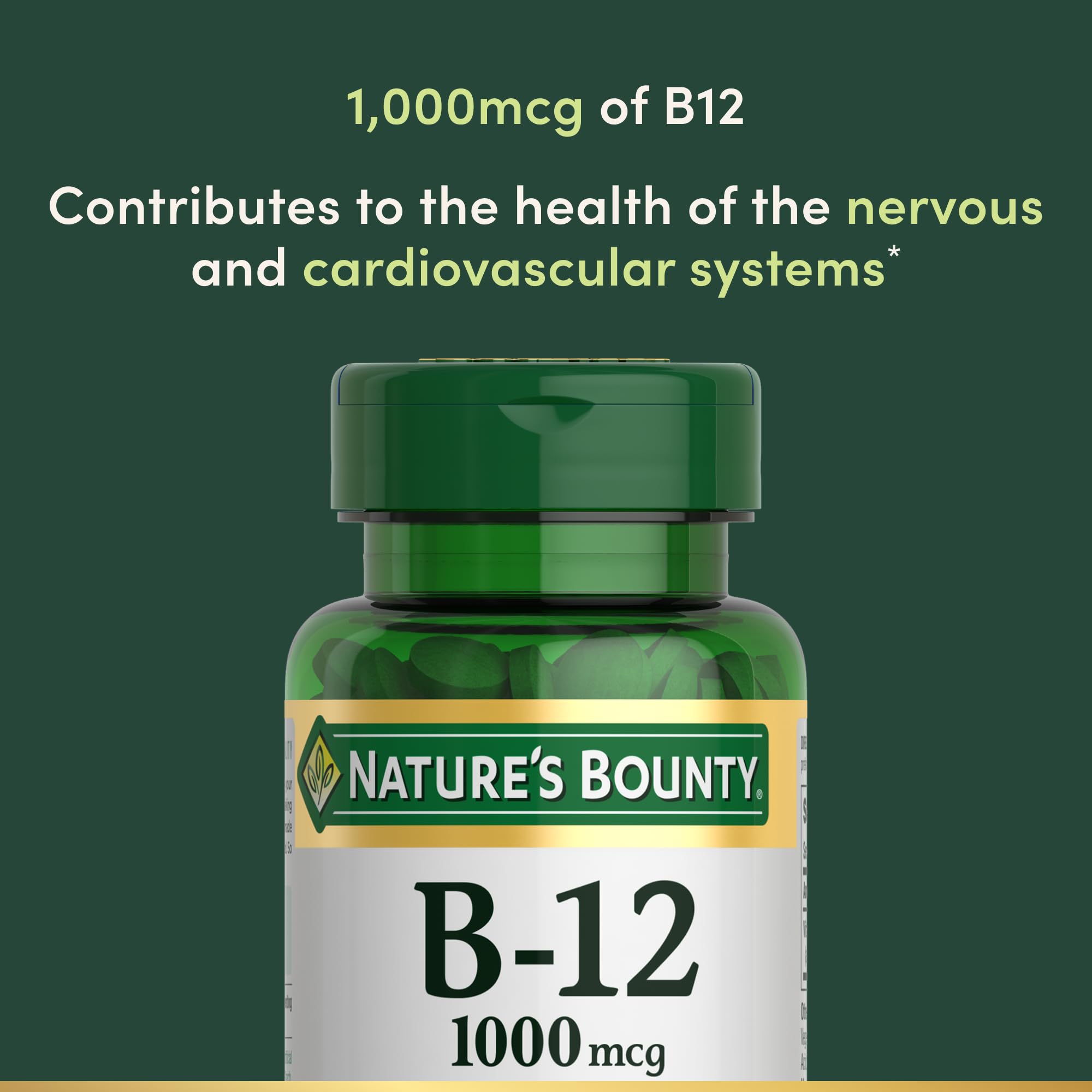 Foto 4 pulgar | Suplemento De Vitamina B12 De Nature's Bounty, 1000 Mcg, 200 Tabletas - Venta Internacional.