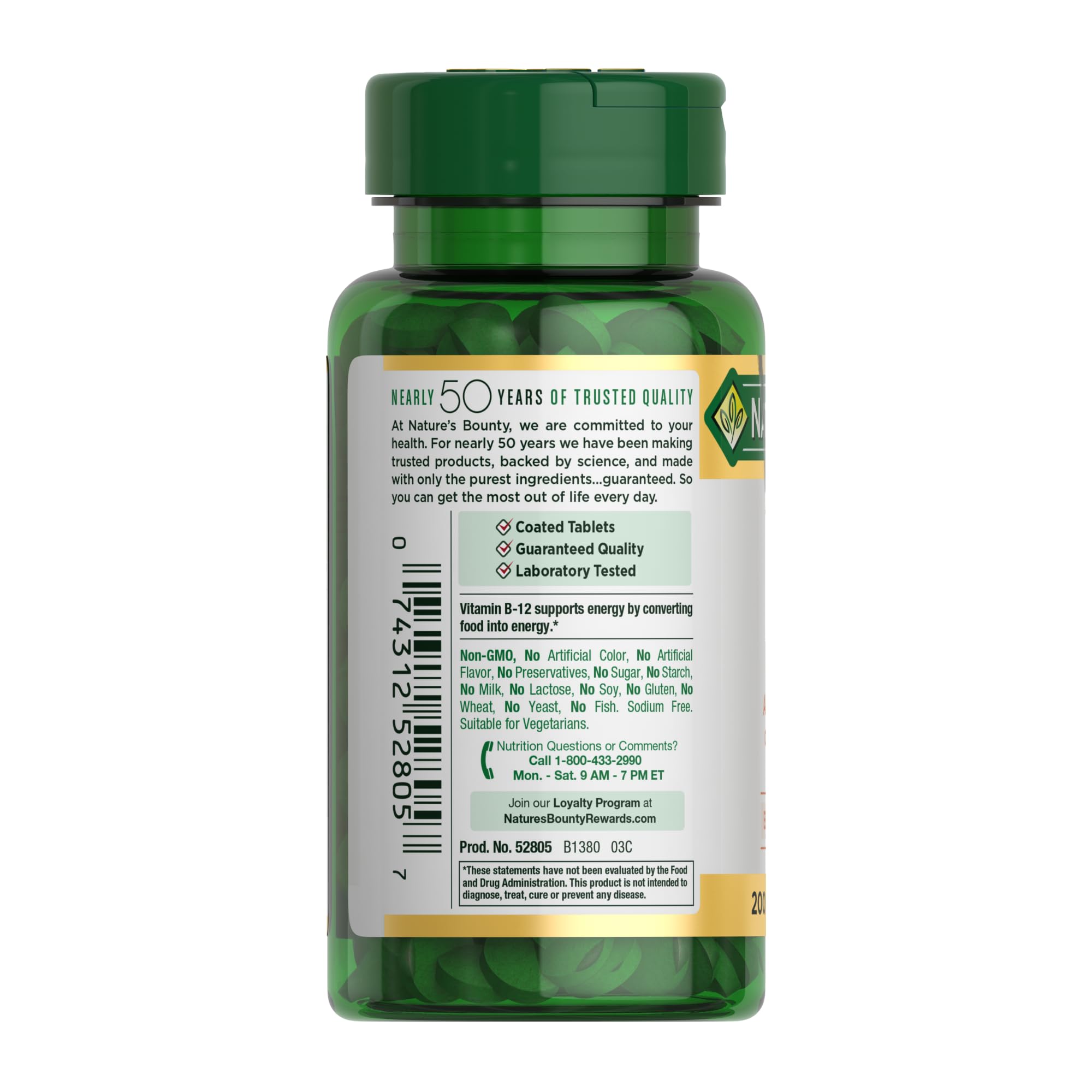 Foto 8 pulgar | Suplemento De Vitamina B12 De Nature's Bounty, 1000 Mcg, 200 Tabletas - Venta Internacional.
