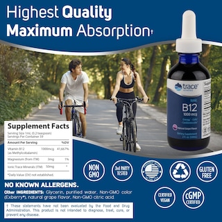 Foto 3 | Suplemento Dietético, Oligoelementos, Vitamina B12 Iónica Líquida, 1000 Mcg, 30 Ml - Venta Internacional.