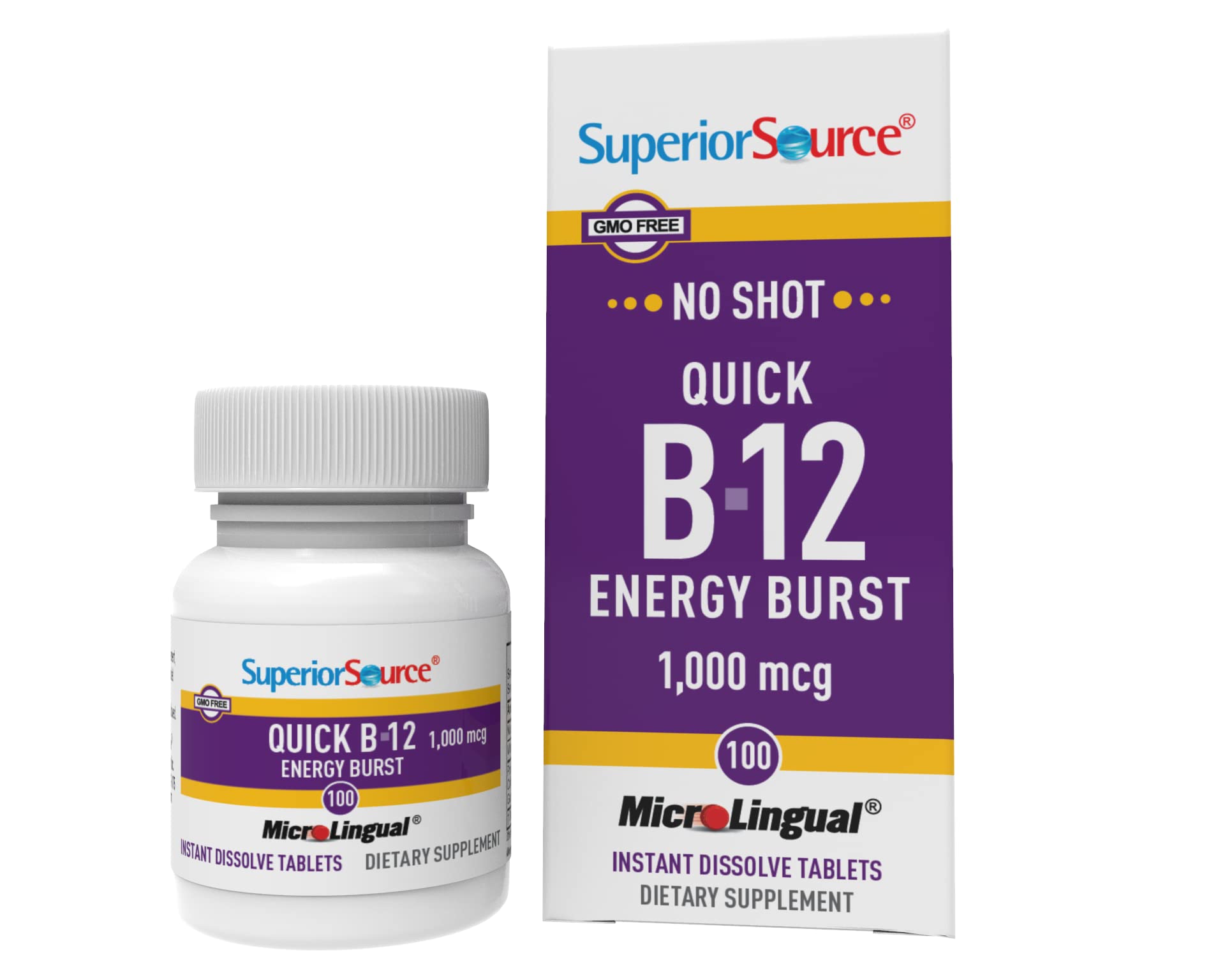 Foto 2 pulgar | Suplemento Quick Vitamin B12 Energy De Superior Source, 100 Comprimidos - Venta Internacional.