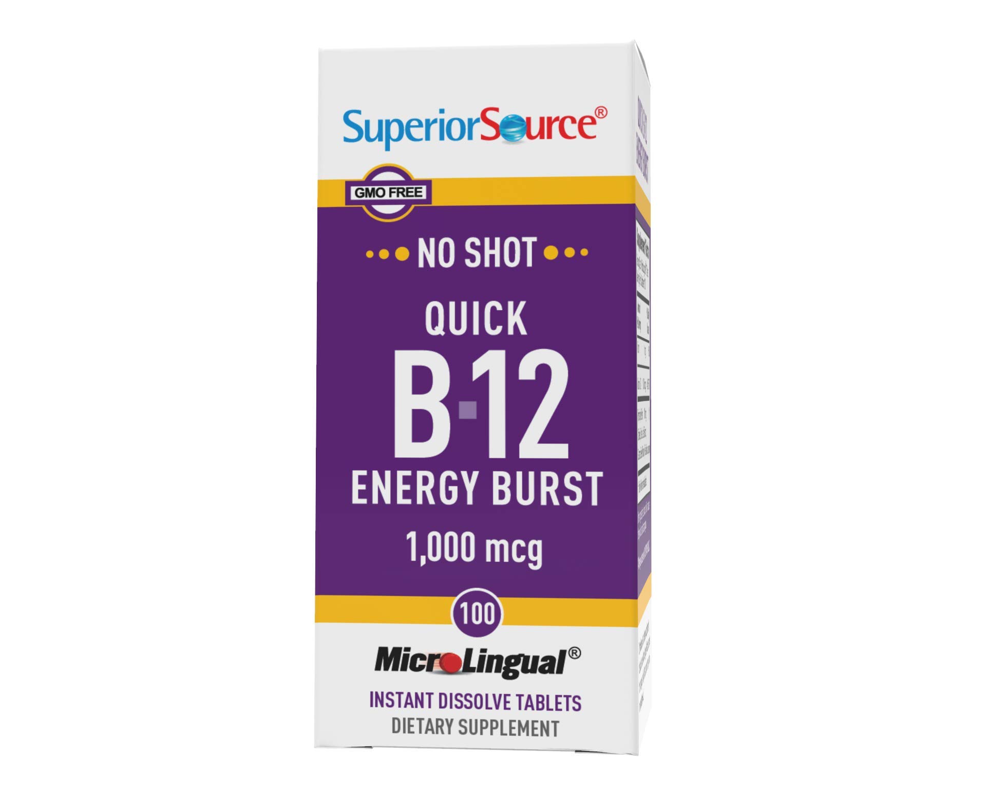 Foto 3 pulgar | Suplemento Quick Vitamin B12 Energy De Superior Source, 100 Comprimidos - Venta Internacional.