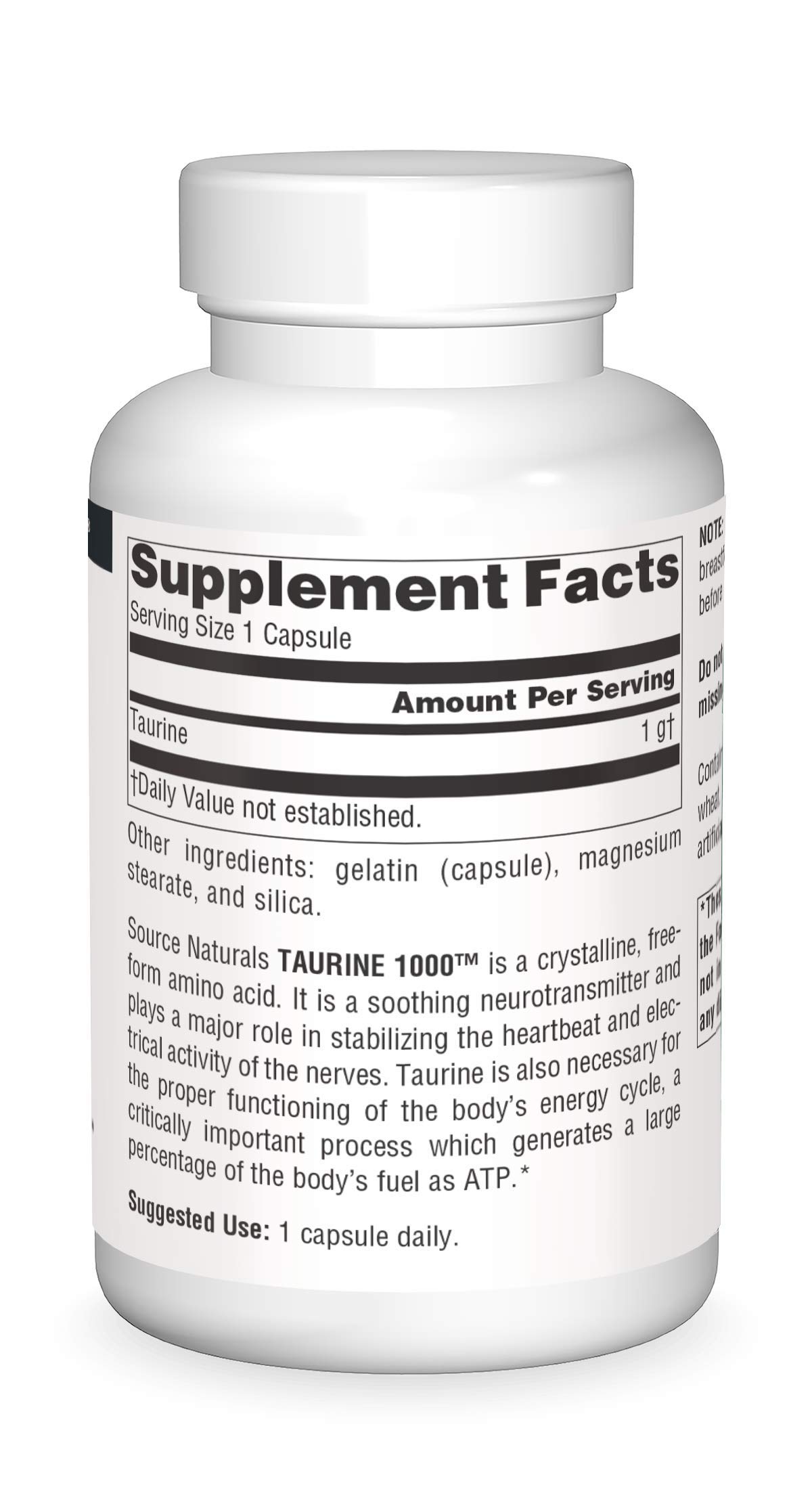 Foto 4 pulgar | Supplement Source Naturals Taurine 1000 Mg - 240 Cápsulas - Venta Internacional.