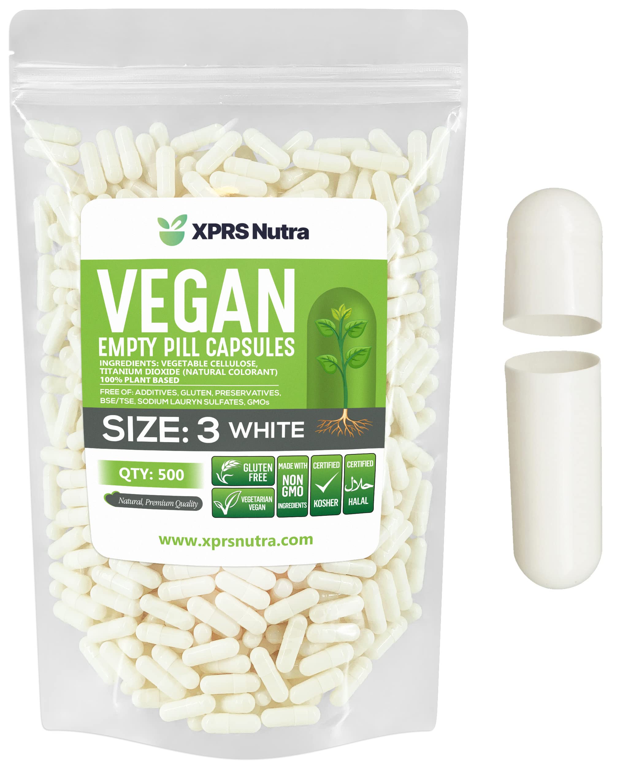 Foto 2 pulgar | Cápsulas Vacías Xprs Nutra Tamaño 3, Cápsulas Veganas De 500 Unidades - Venta Internacional.