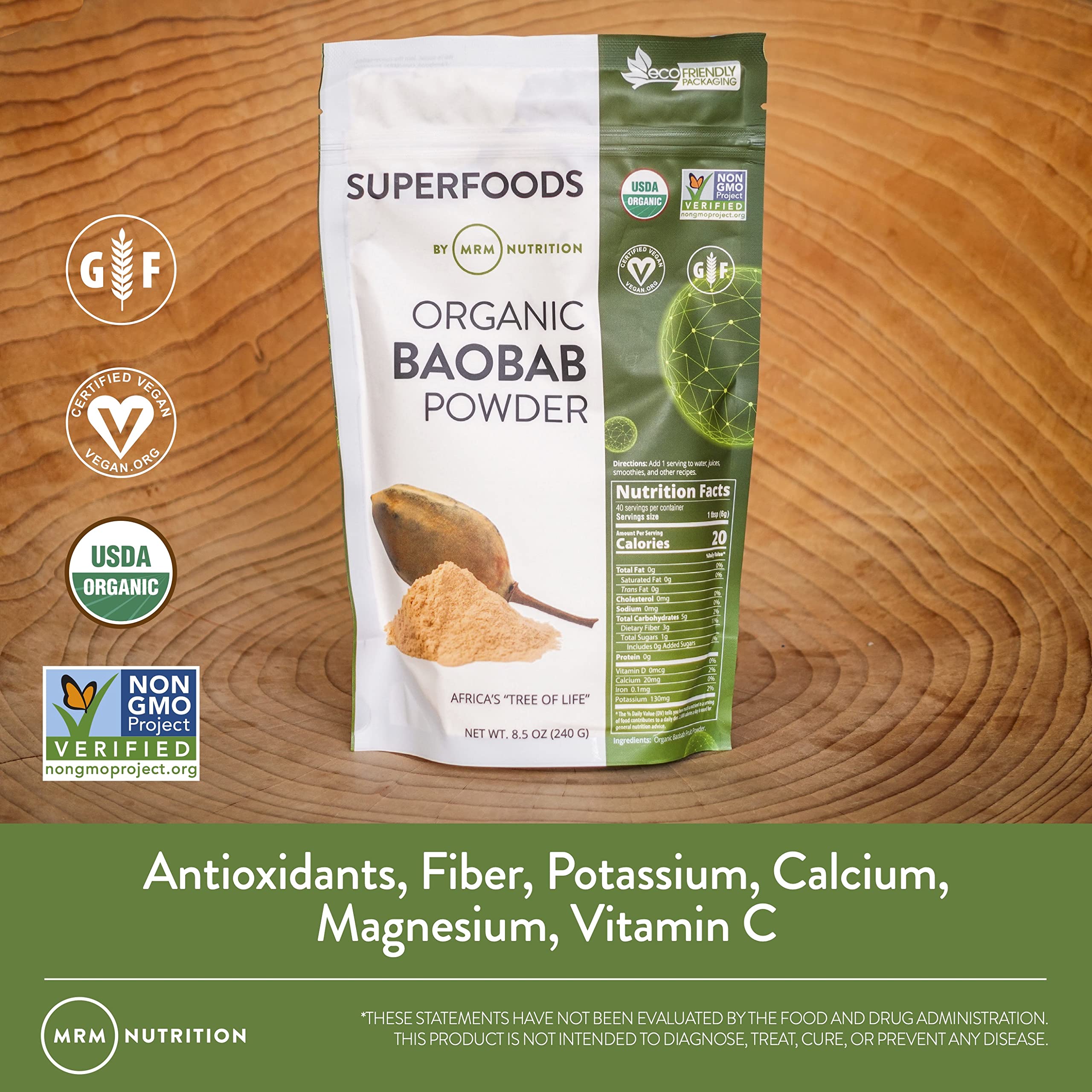 Foto 4 pulgar | Suplemento De Baobab Orgánico En Polvo Mrm Nutrition, 40 Porciones - Venta Internacional.