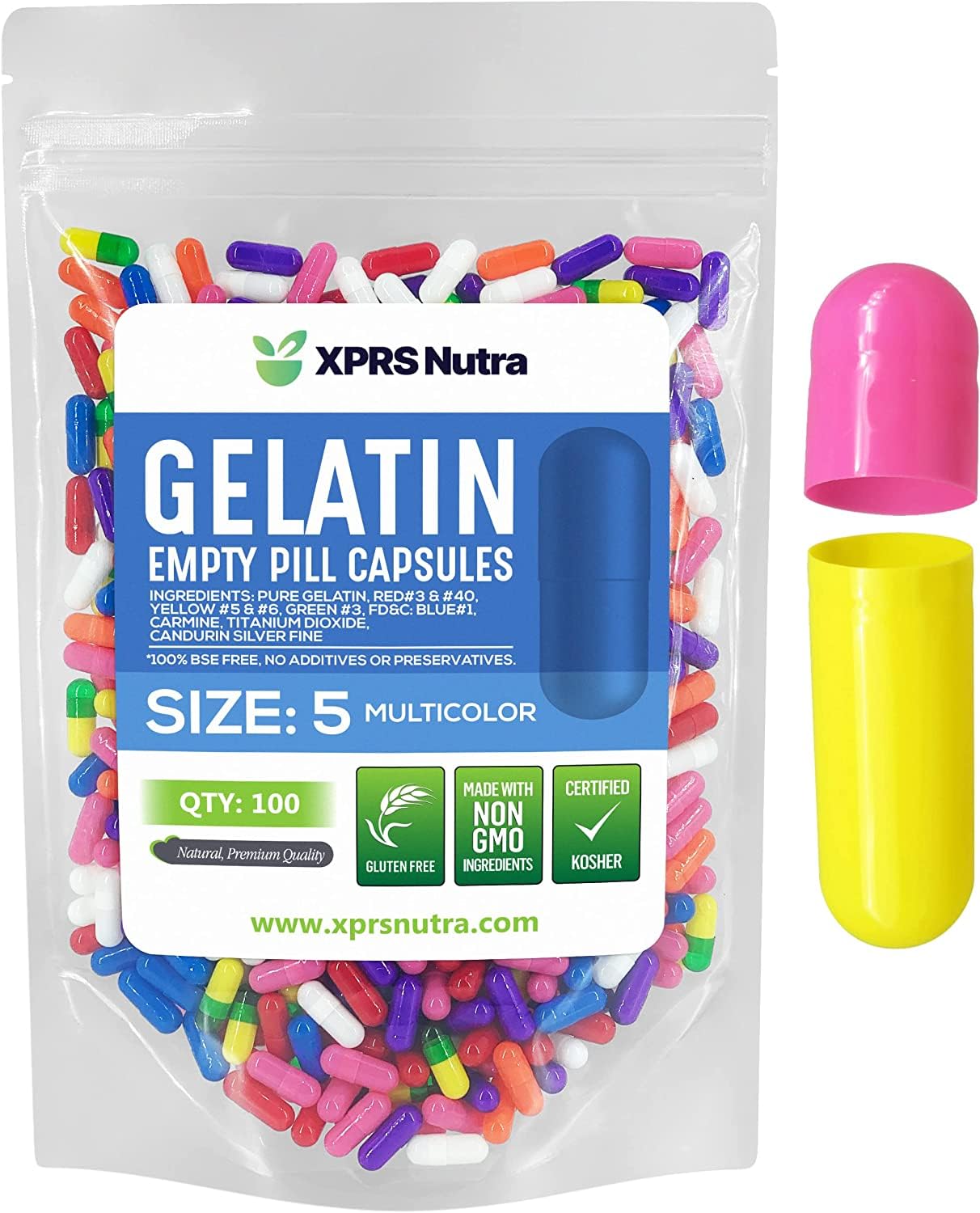 Foto 2 pulgar | Cápsulas Vacías Xprs Nutra, Tamaño 5, Cápsulas De Gelatina De 100 Unidades - Venta Internacional.