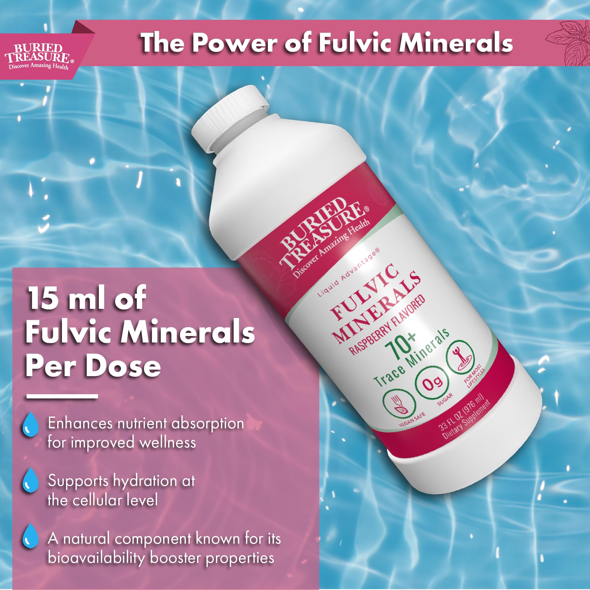 Foto 4 pulgar | Suplemento Buried Treasure Fulvic Mineral Complex 946 Ml - Venta Internacional.