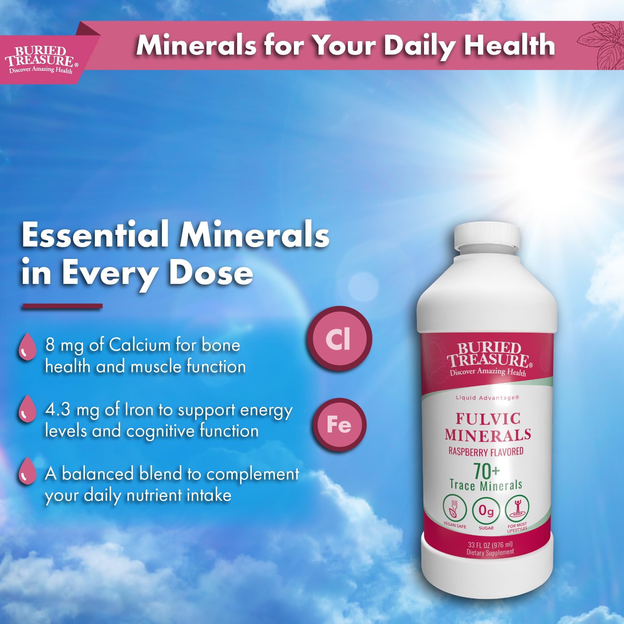 Foto 5 pulgar | Suplemento Buried Treasure Fulvic Mineral Complex 946 Ml - Venta Internacional.