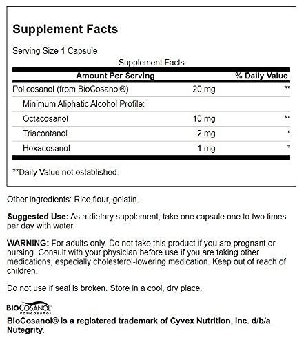 Foto 2 | Suplemento Swanson Ultra Policosanol 20 Mg Para Enfermedades Cardiovasculares - Venta Internacional.