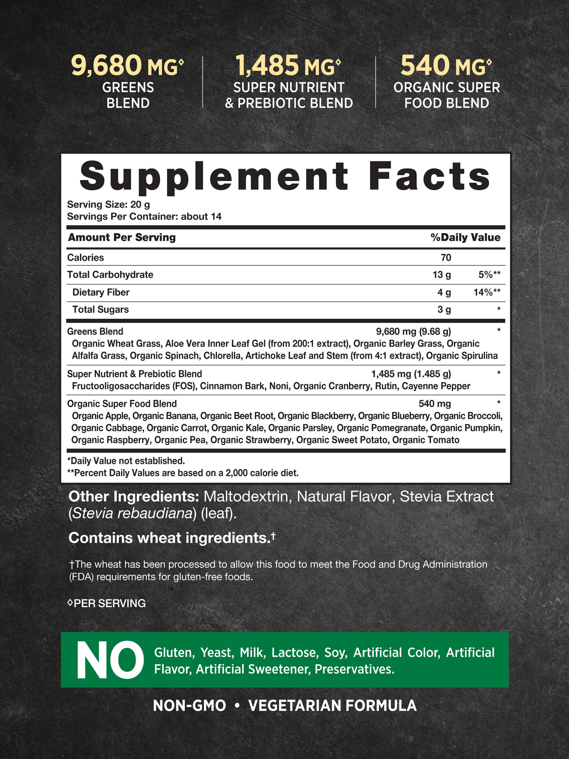 Foto 3 pulgar | Suplemento Nature's Truth Super Greens En Polvo, 300 Ml - Venta Internacional.