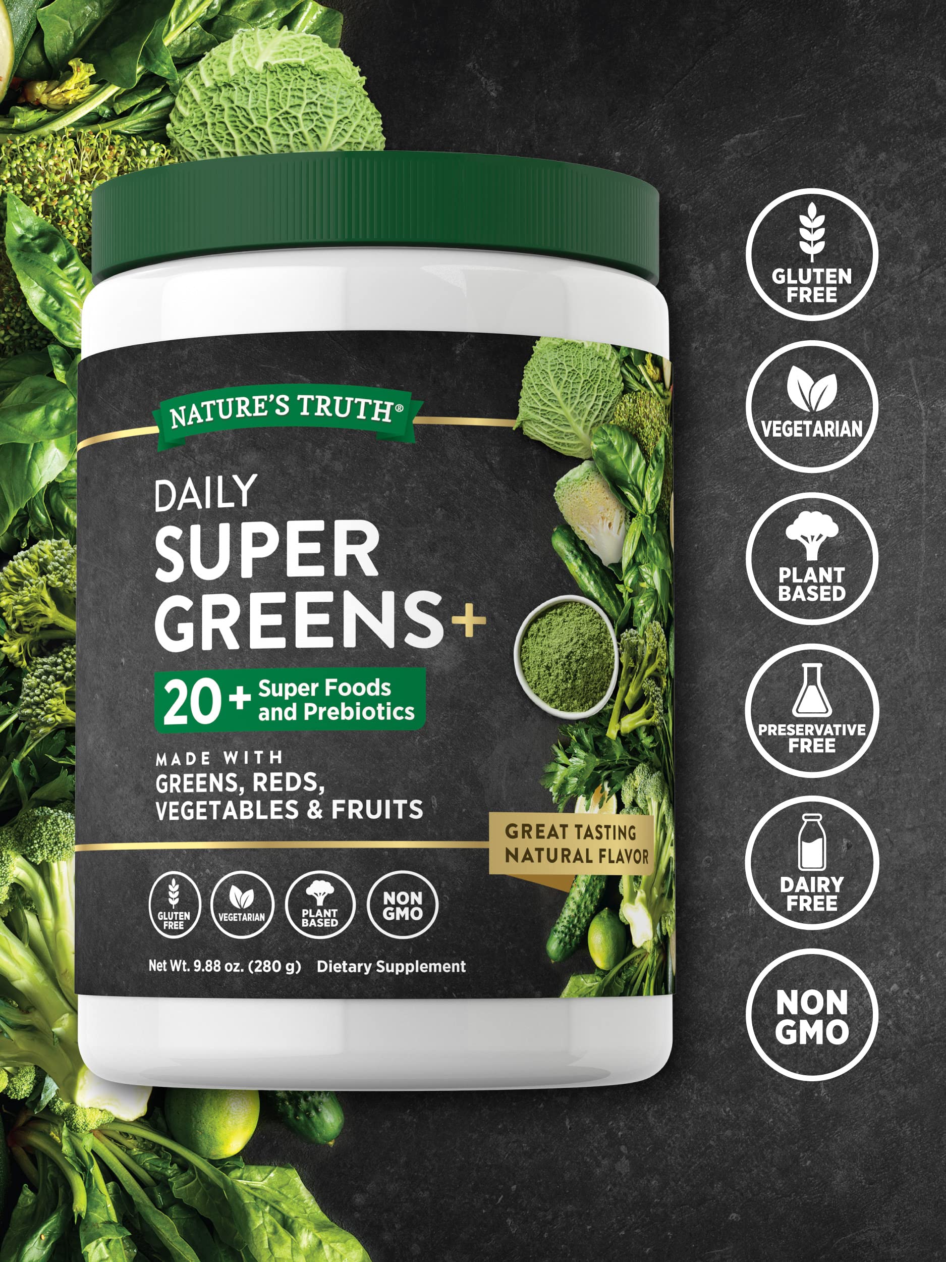 Foto 4 pulgar | Suplemento Nature's Truth Super Greens En Polvo, 300 Ml - Venta Internacional.