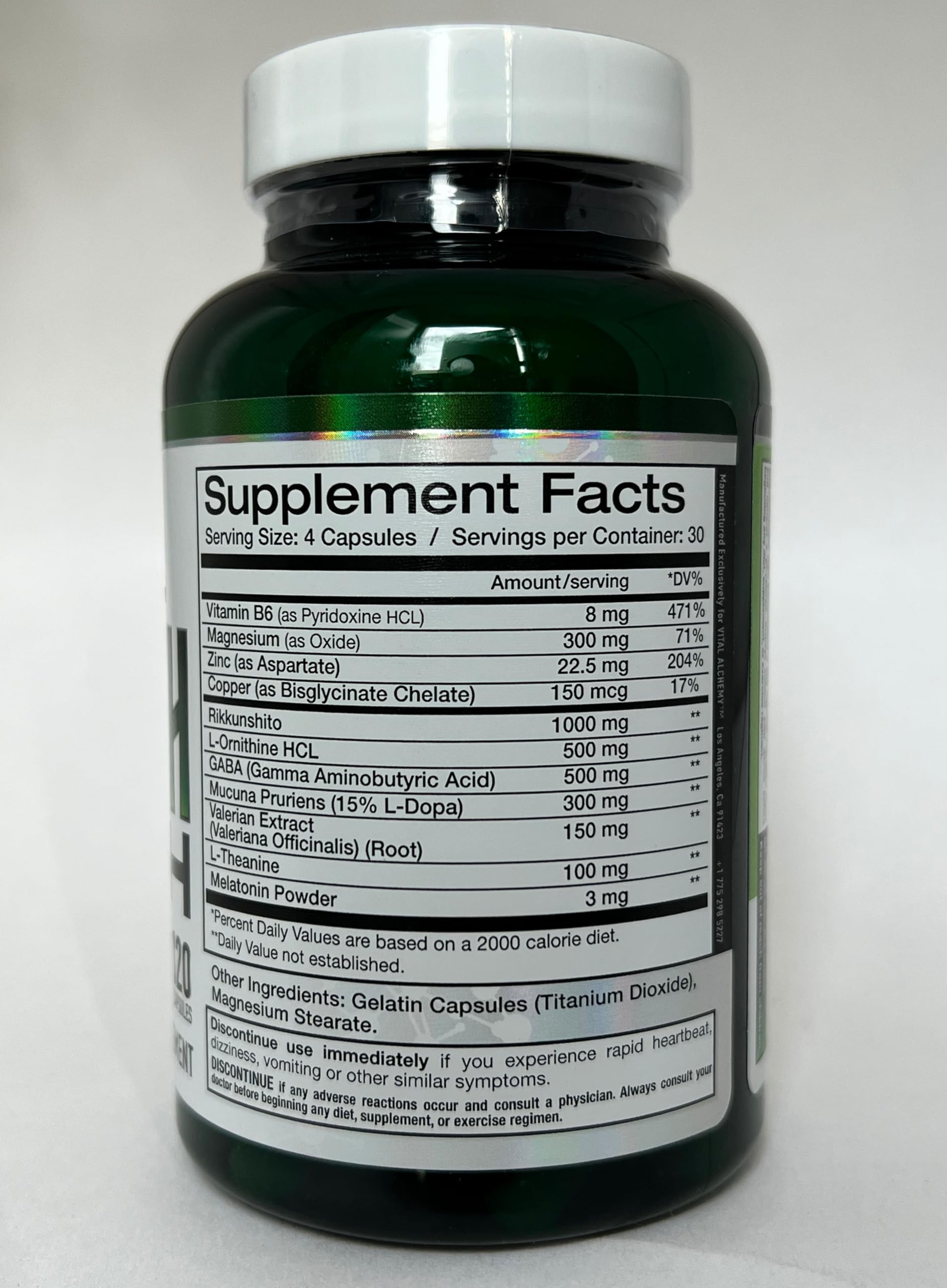 Foto 4 pulgar | Suplemento Vital Alchemy Supplements Youth Con L-teanina, Melatonina, Valeriana, Gaba, Magnesio Y Zinc - Venta Inte