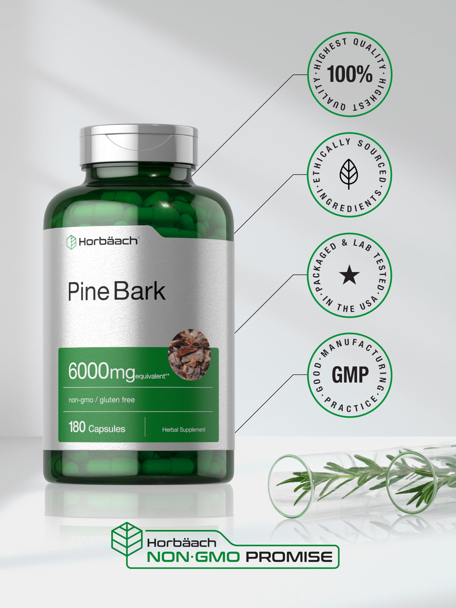 Foto 6 | Suplemento De Extracto De Corteza De Pino Horbäach 6000 Mg 180 Cápsulas - Venta Internacional.