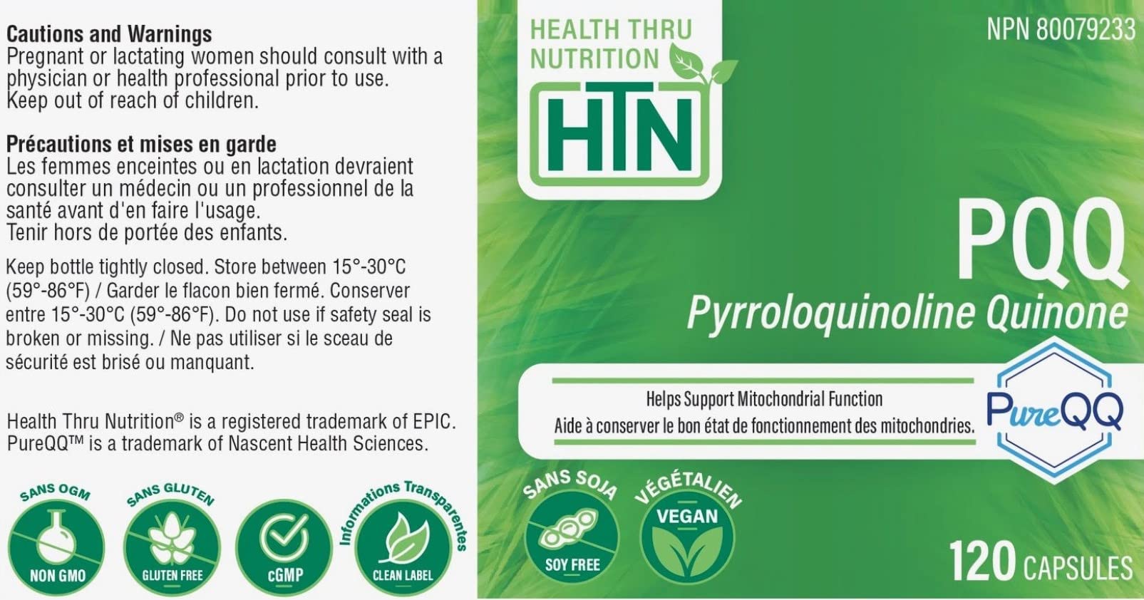 Foto 3 pulgar | Suplemento Health Thru Nutrition Pqq 20 Mg 120 Porciones - Venta Internacional.
