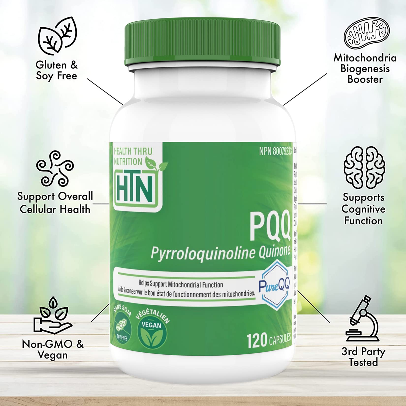 Foto 4 pulgar | Suplemento Health Thru Nutrition Pqq 20 Mg 120 Porciones - Venta Internacional.