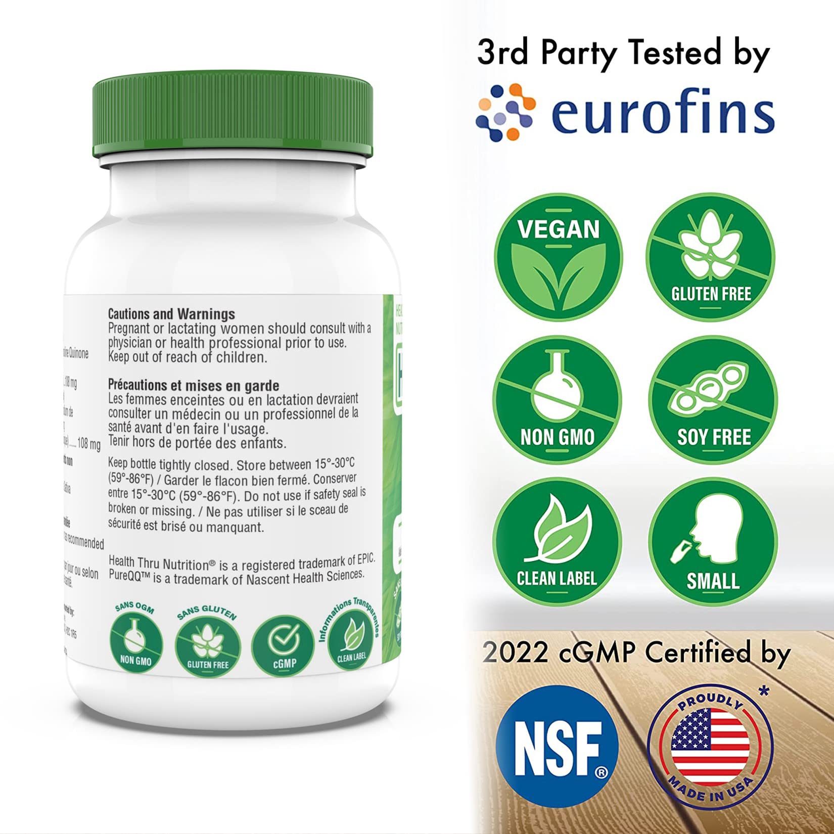 Foto 5 | Suplemento Health Thru Nutrition Pqq 20 Mg 120 Porciones - Venta Internacional.
