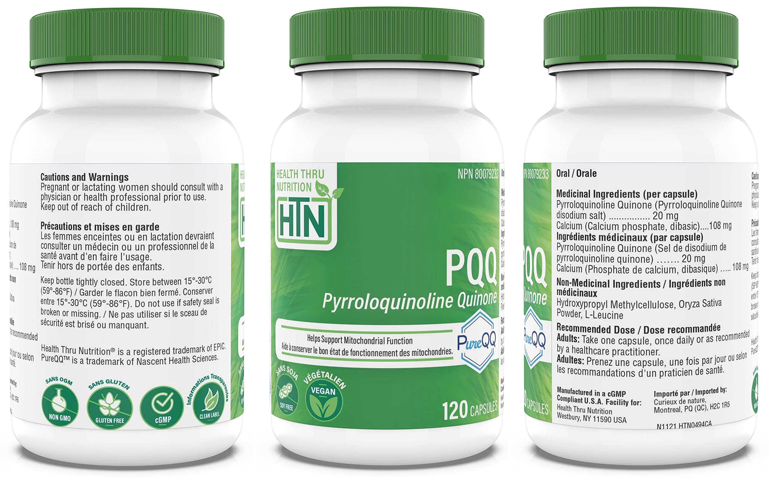 Foto 7 pulgar | Suplemento Health Thru Nutrition Pqq 20 Mg 120 Porciones - Venta Internacional.