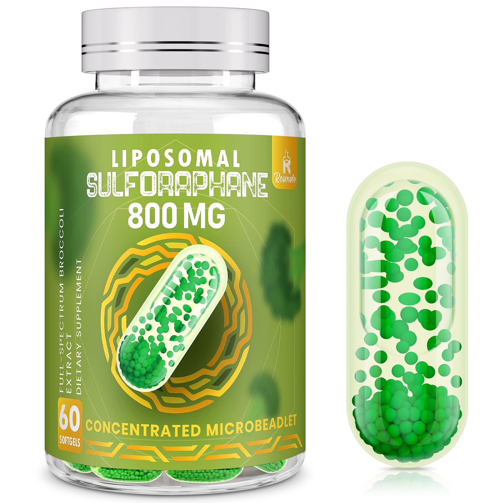 Foto 2 pulgar | Suplemento Rosmolo 800 Mg De Sulforafano Liposomal 60 Cápsulas Blandas - Venta Internacional.