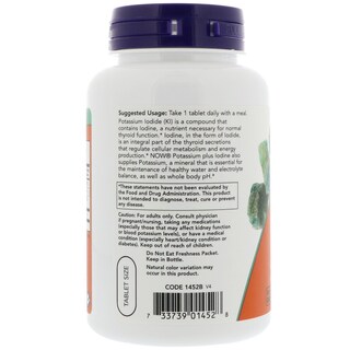 Foto 3 | Supplement Now Foods Potassium Plus Yodo 180 Comprimidos - Venta Internacional.