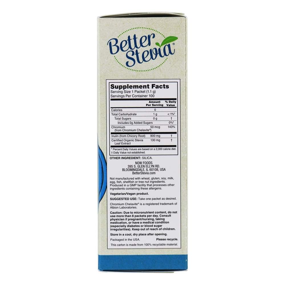 Foto 3 pulgar | Stevia Balance Now Foods 100 Paquetes X 3 Con Inulina Y Cromo - Venta Internacional.