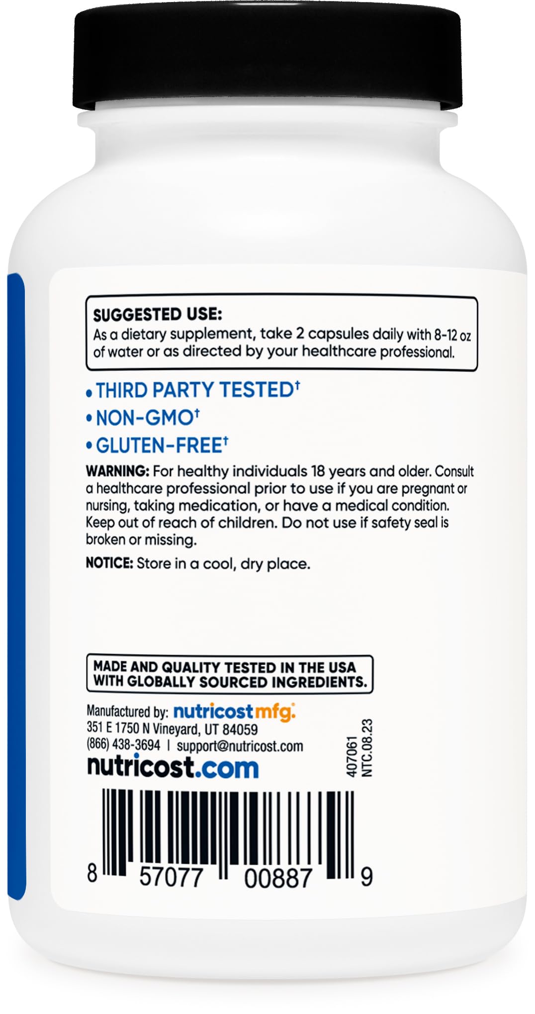 Foto 4 pulgar | Suplemento Nutricost Hmb (beta-hidroxi Beta-metilbutirato) 1000 Mg - Venta Internacional.