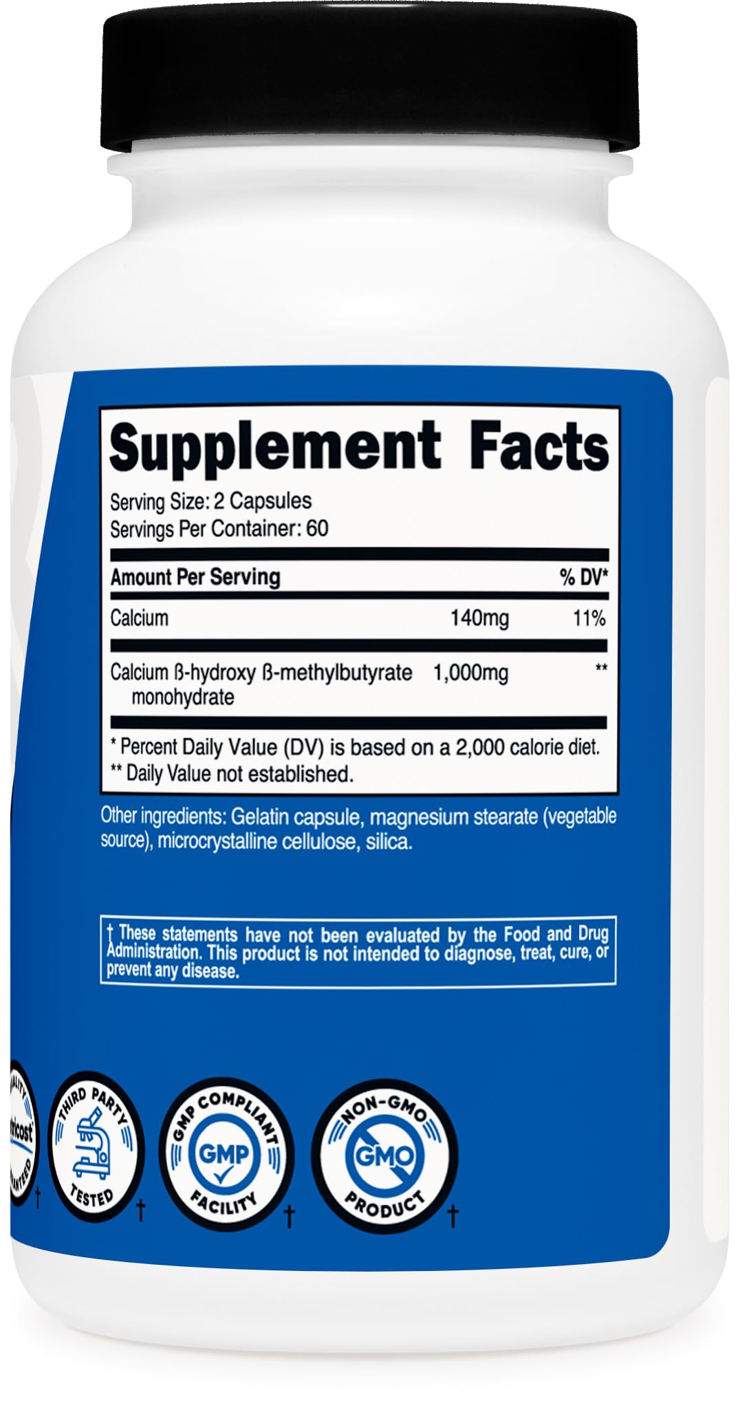 Foto 5 pulgar | Suplemento Nutricost Hmb (beta-hidroxi Beta-metilbutirato) 1000 Mg - Venta Internacional.