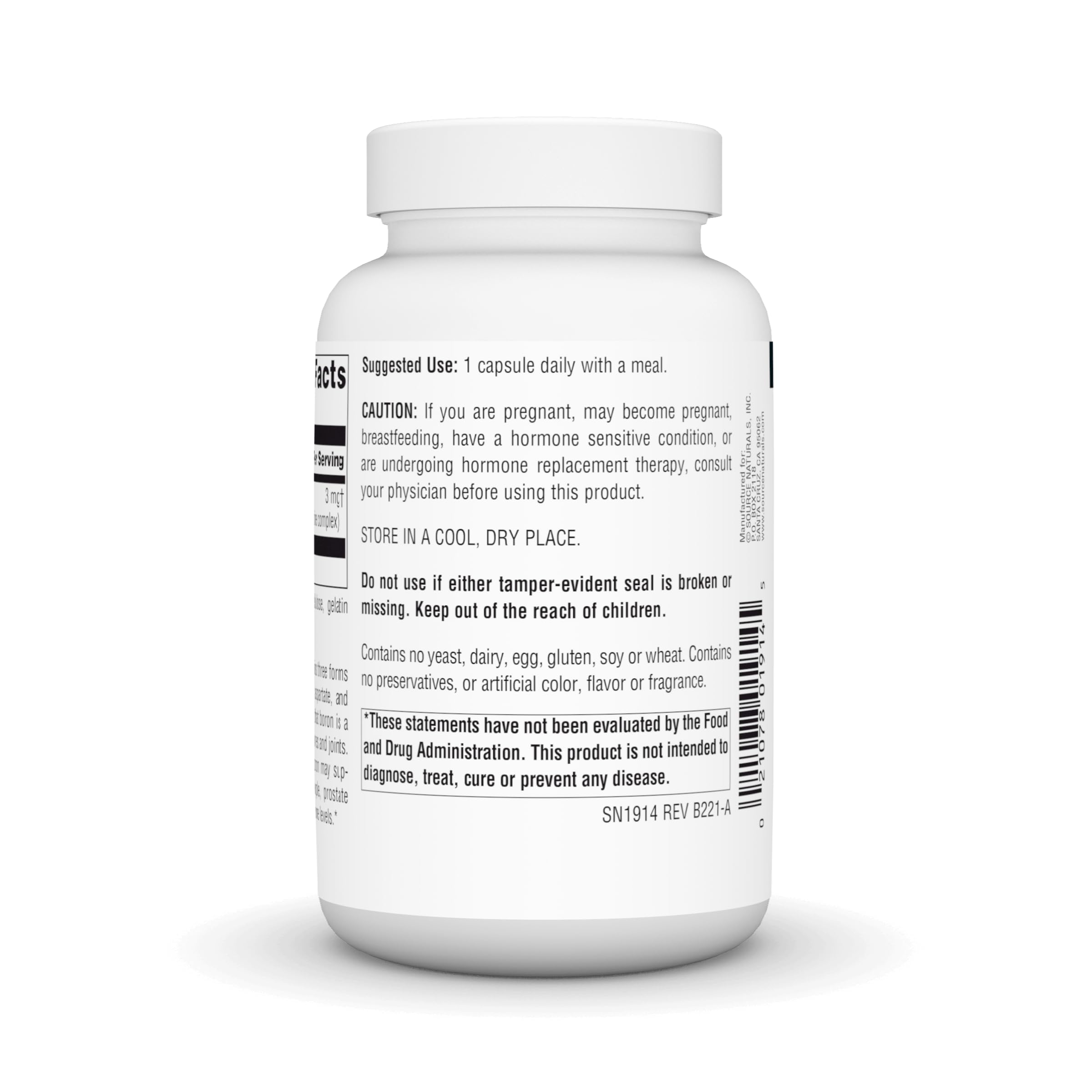 Foto 2 | Suplemento Source Naturals Triple Boron 3 Mg - 200 Cápsulas - Venta Internacional.